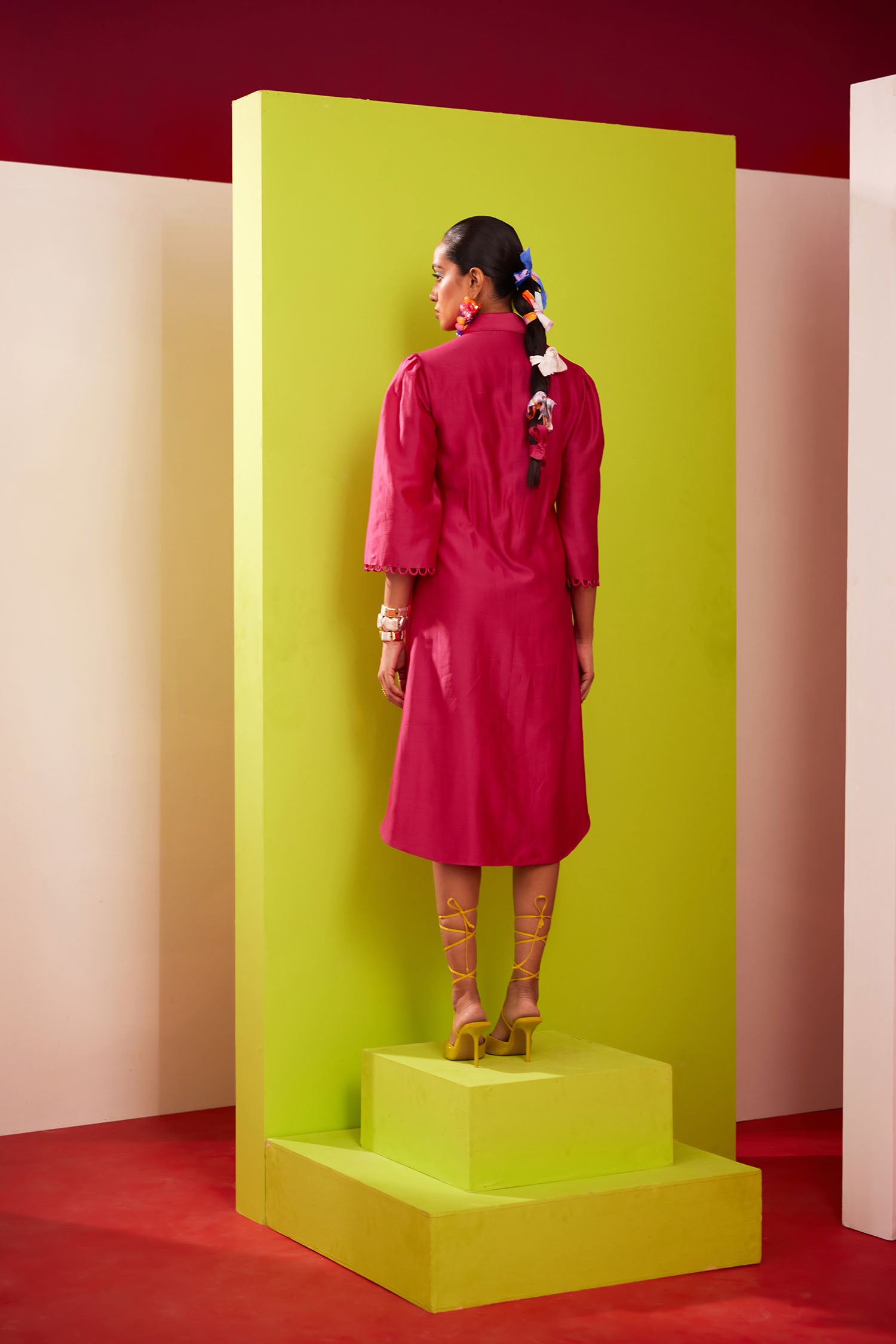 Terry - Handcrafted Fringed Shirt Dress