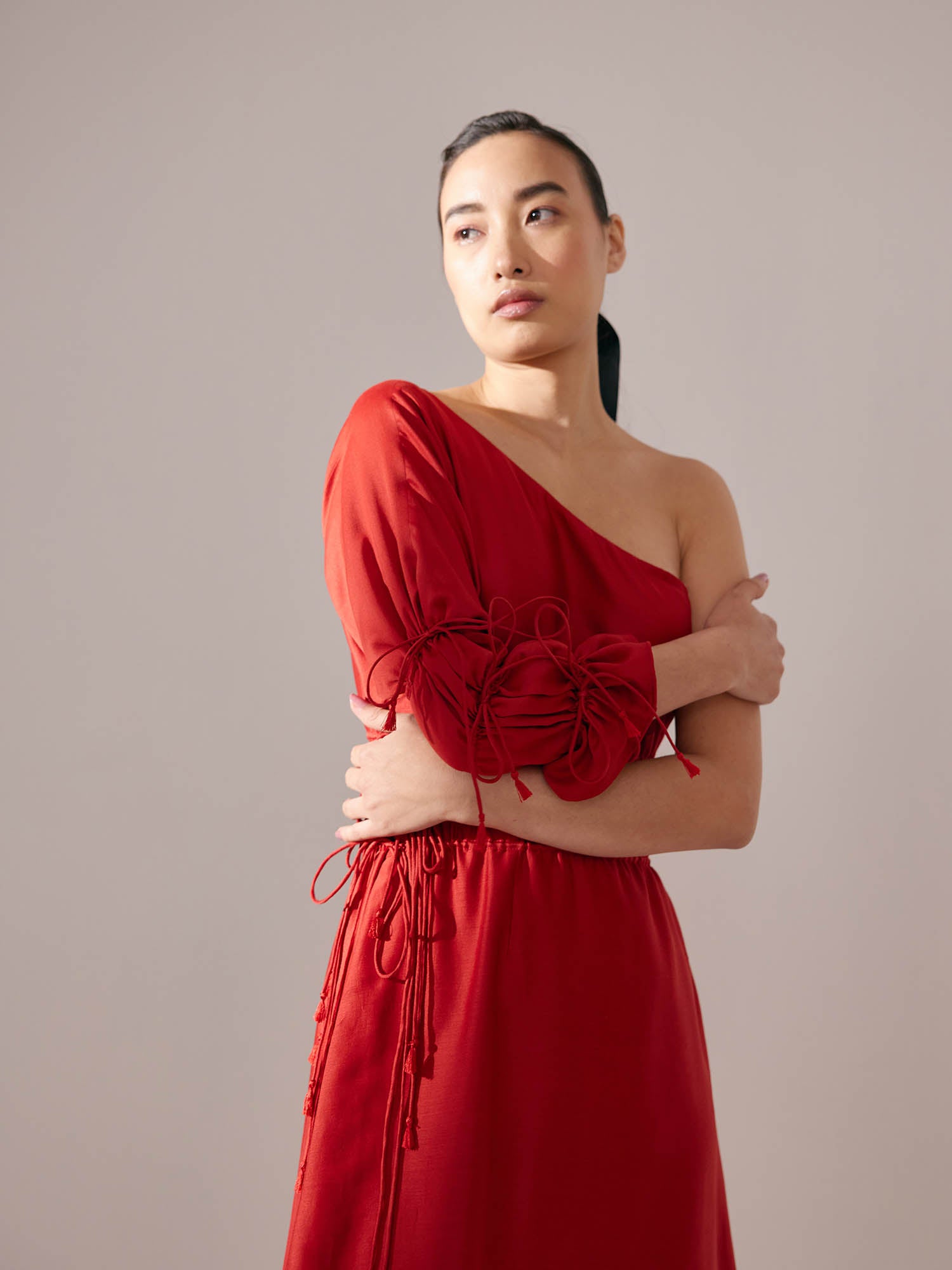 Flame Tie-Up Dress
