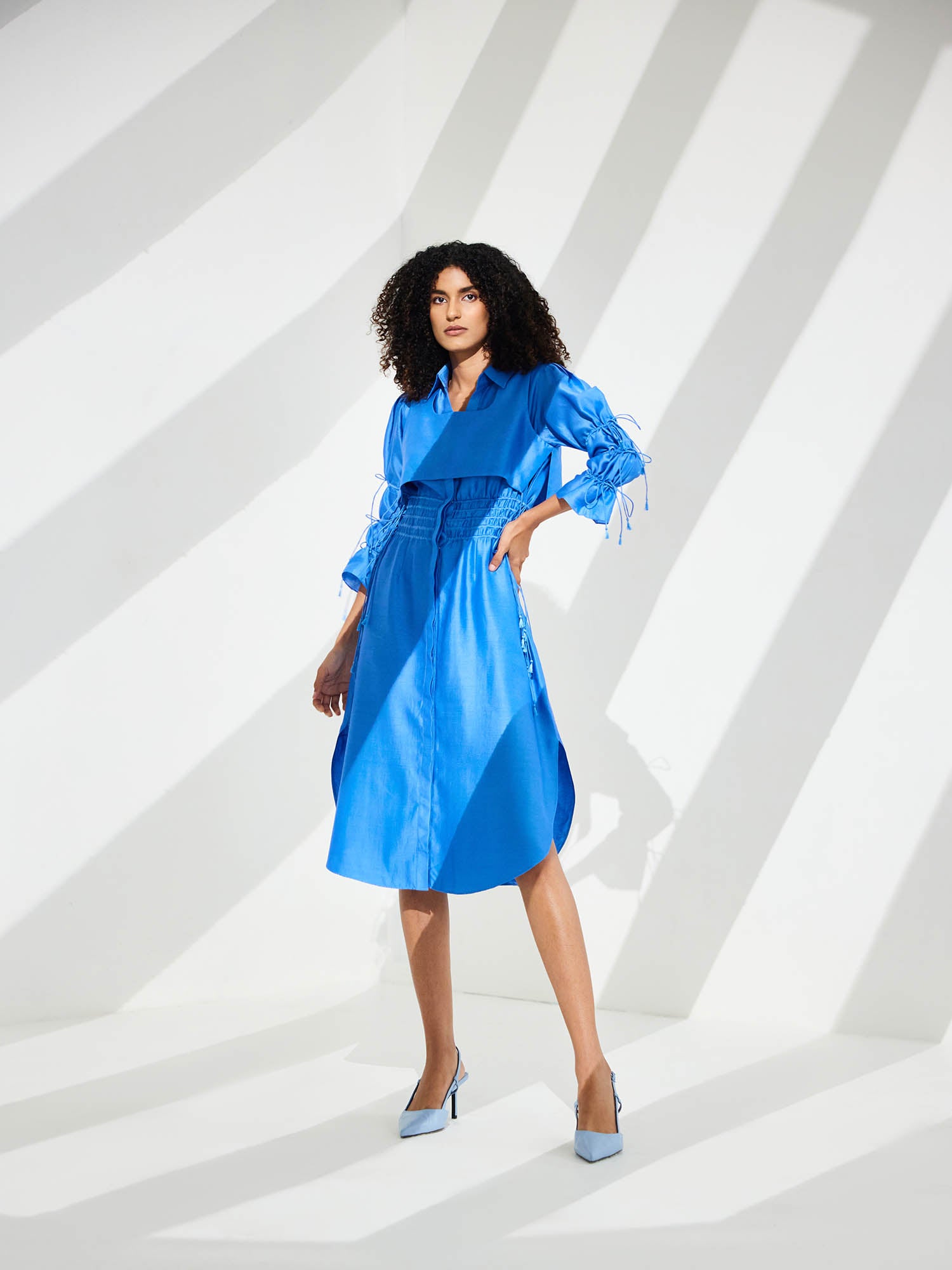 Hybrid Dazzle Tie-Up Dress With Bib