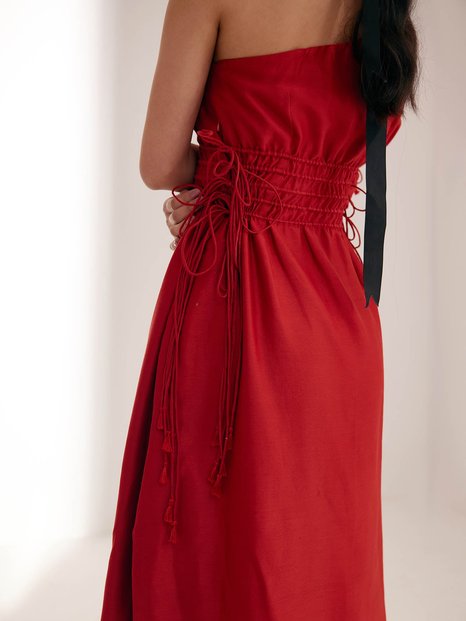 Flame Tie-Up Dress