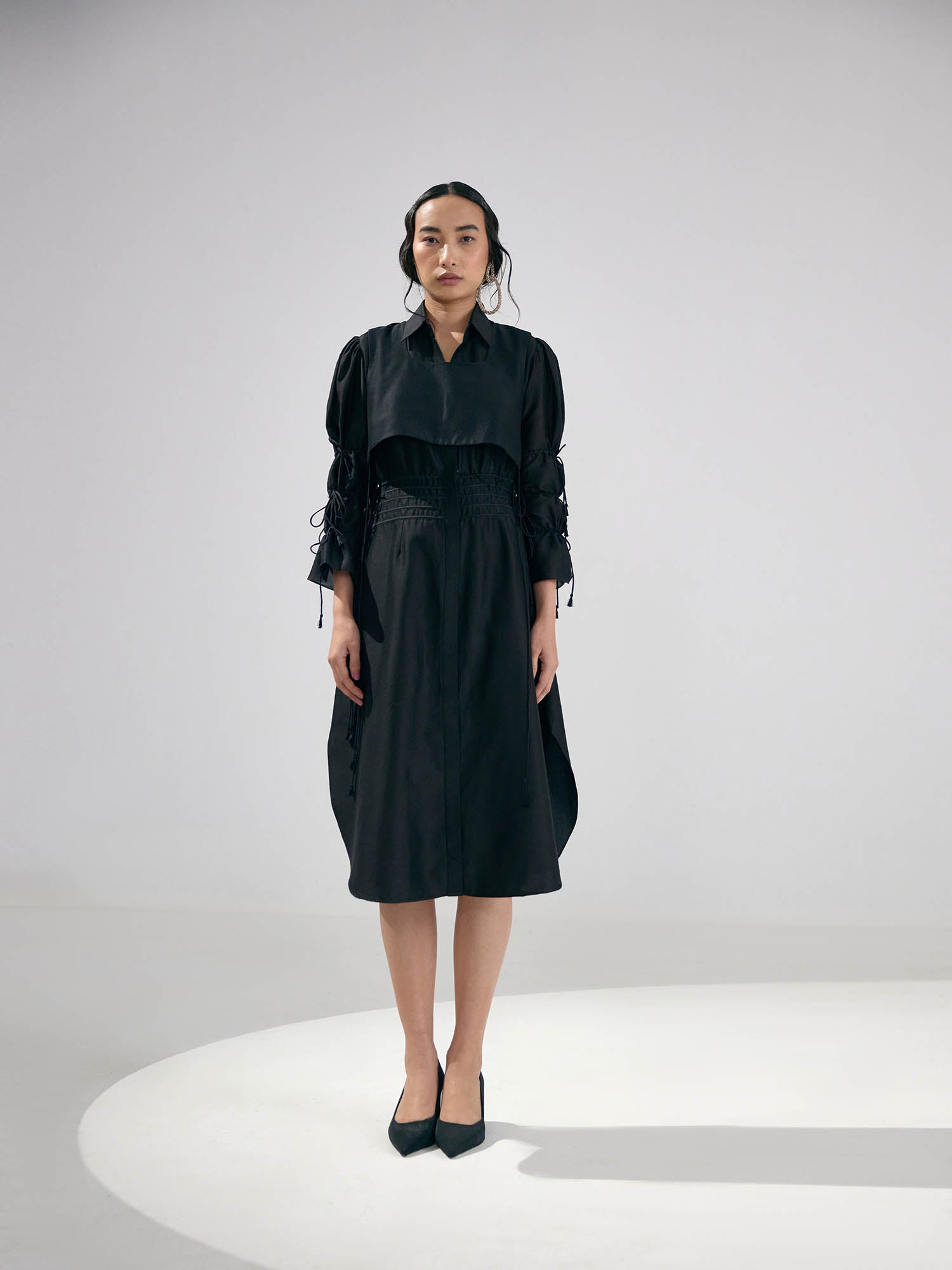 Dazzle Tie-Up Dress With Bib