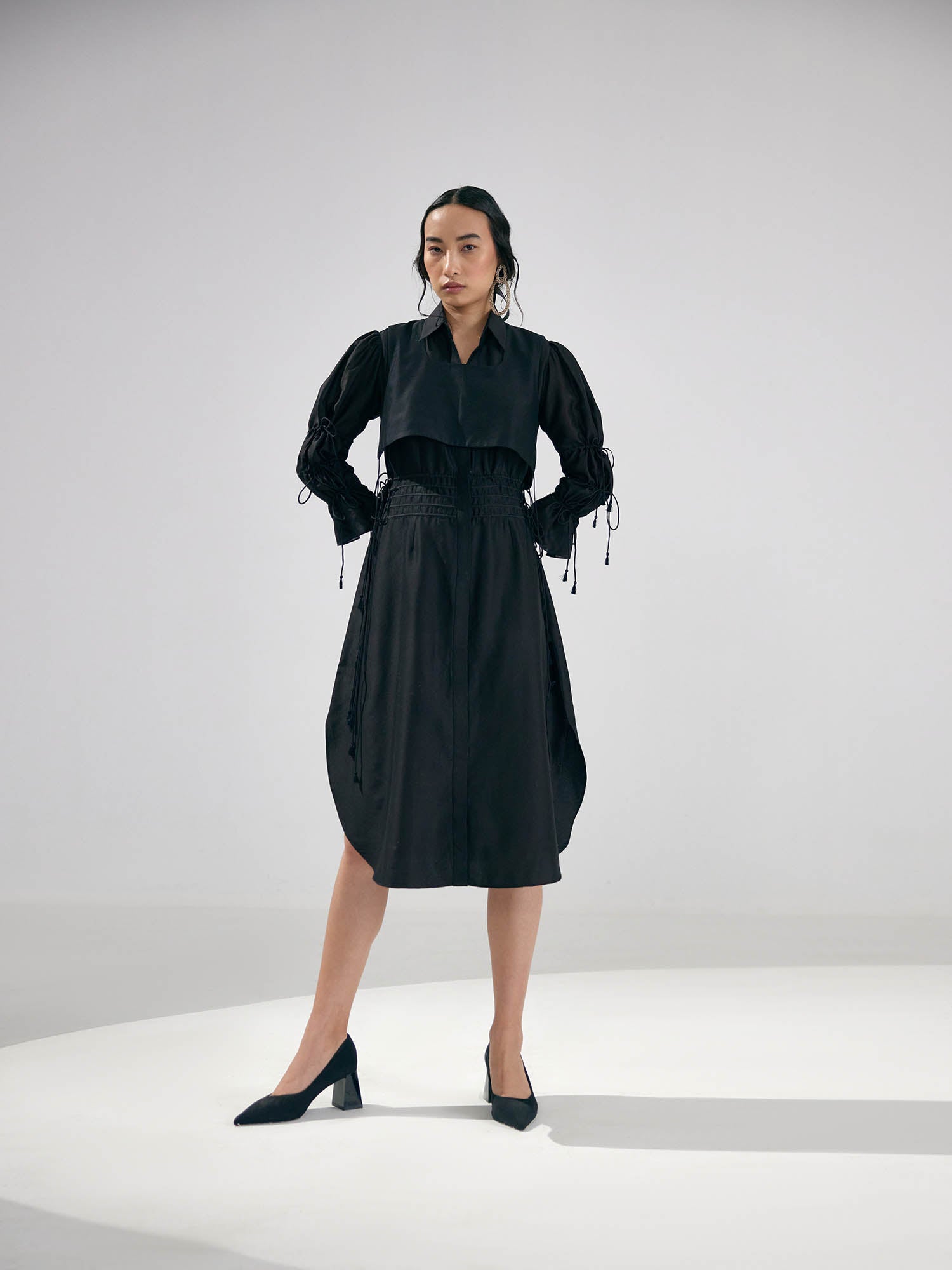 Dazzle Tie-Up Dress With Bib