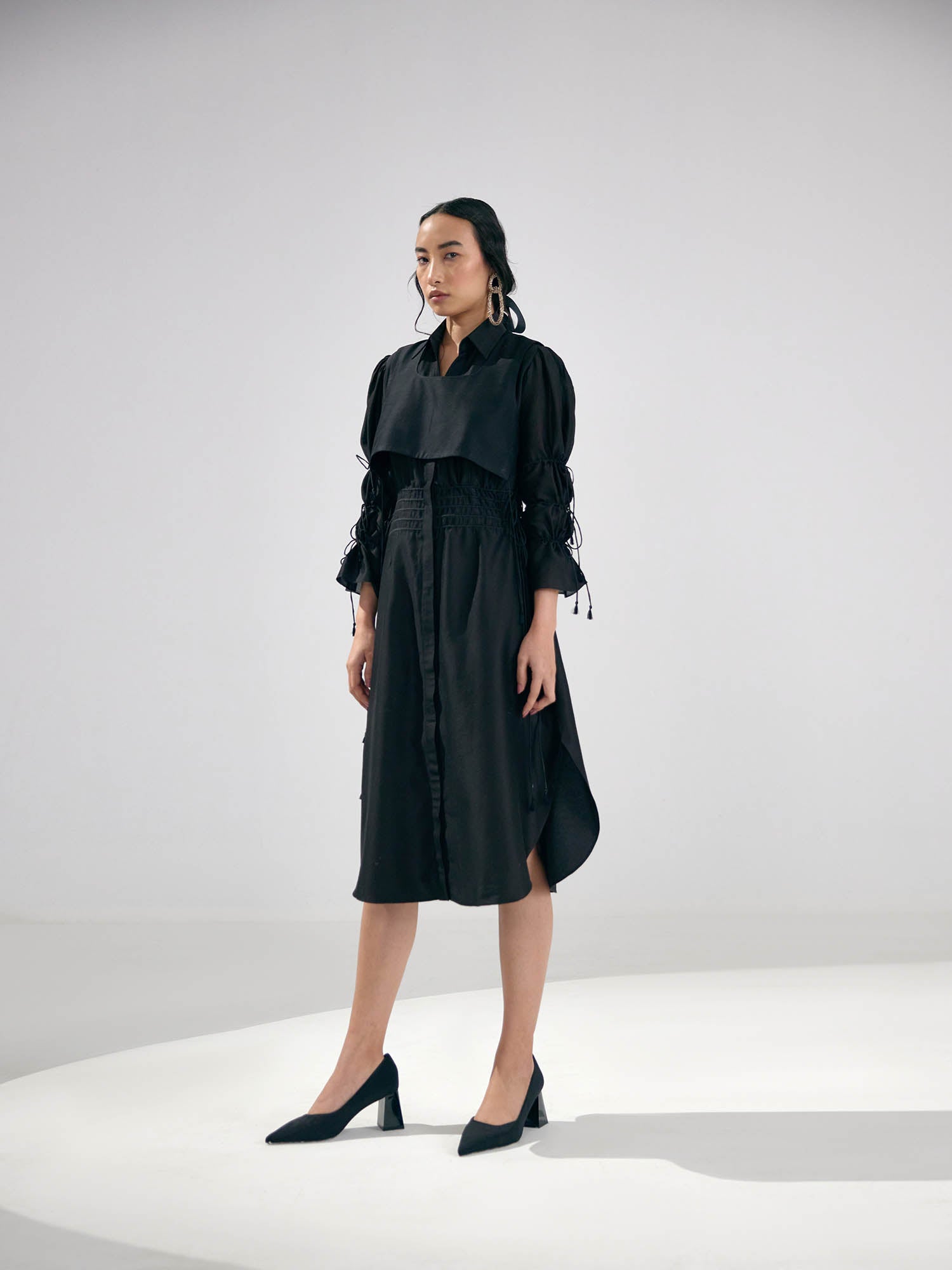 Dazzle Tie-Up Dress With Bib