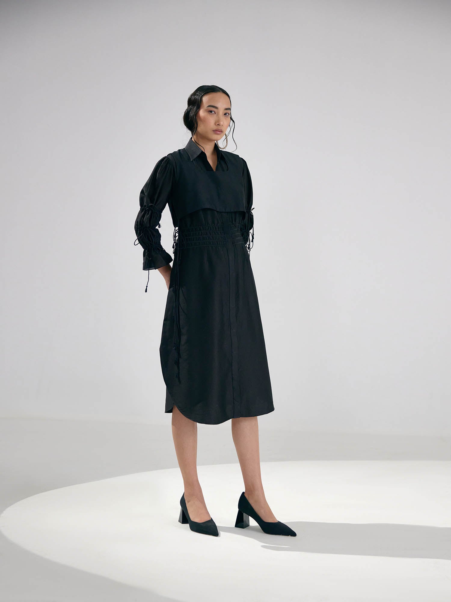 Dazzle Tie-Up Dress With Bib