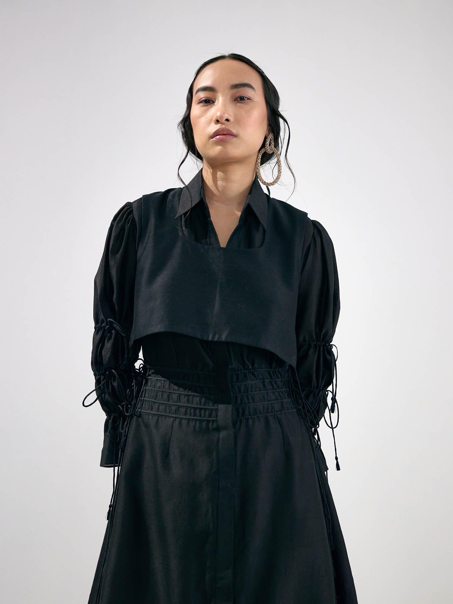 Dazzle Tie-Up Dress With Bib