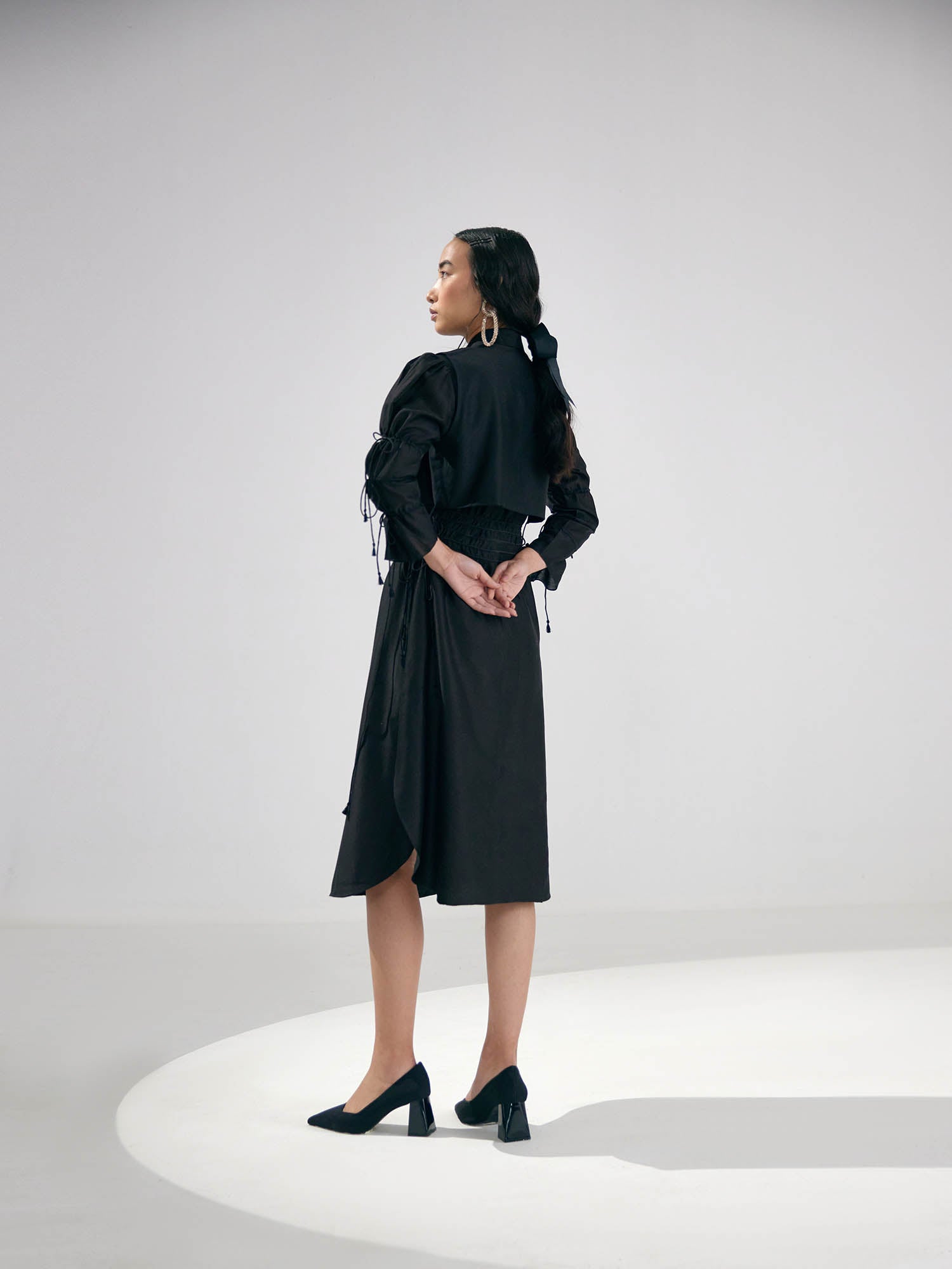 Dazzle Tie-Up Dress With Bib
