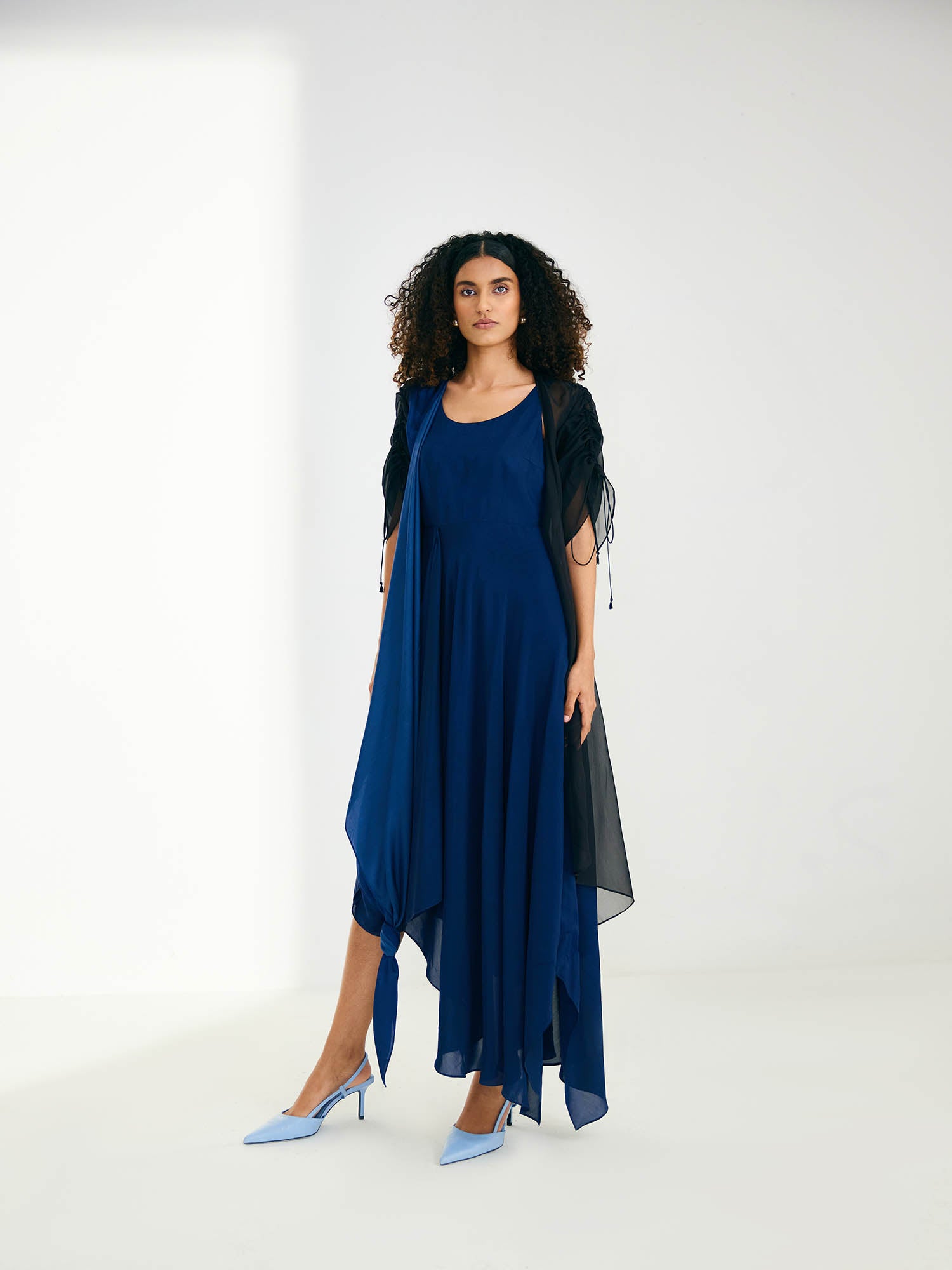 Jelo Color Blocked Cape Dress
