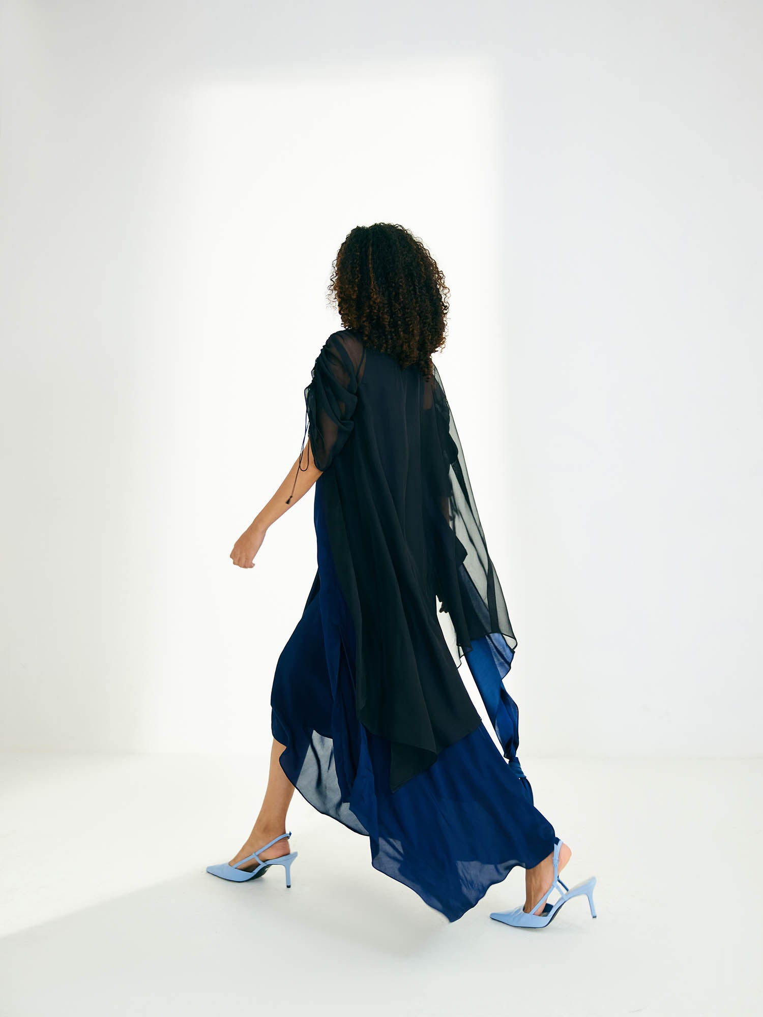 Jelo Color Blocked Cape Dress