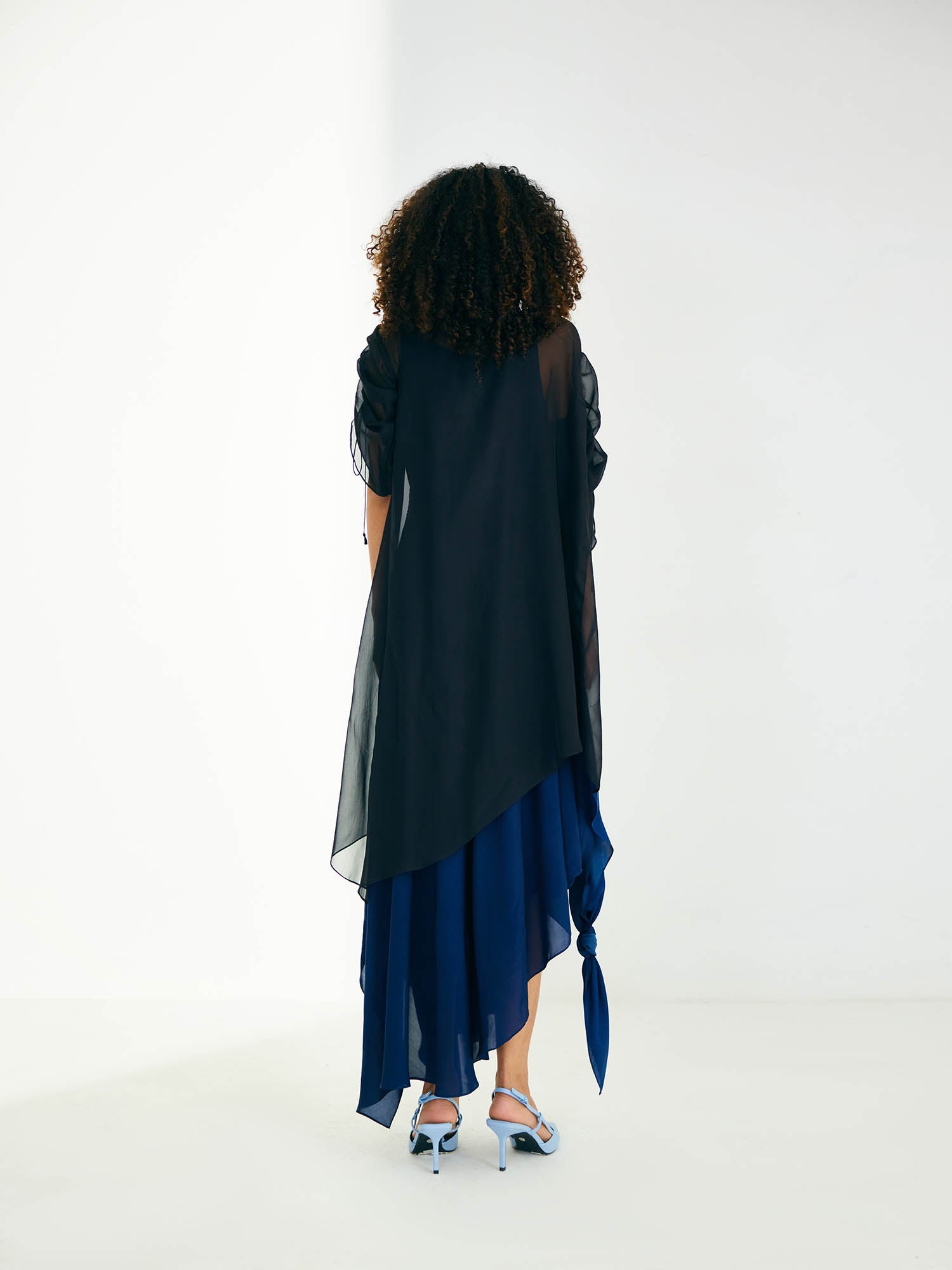 Jelo Color Blocked Cape Dress