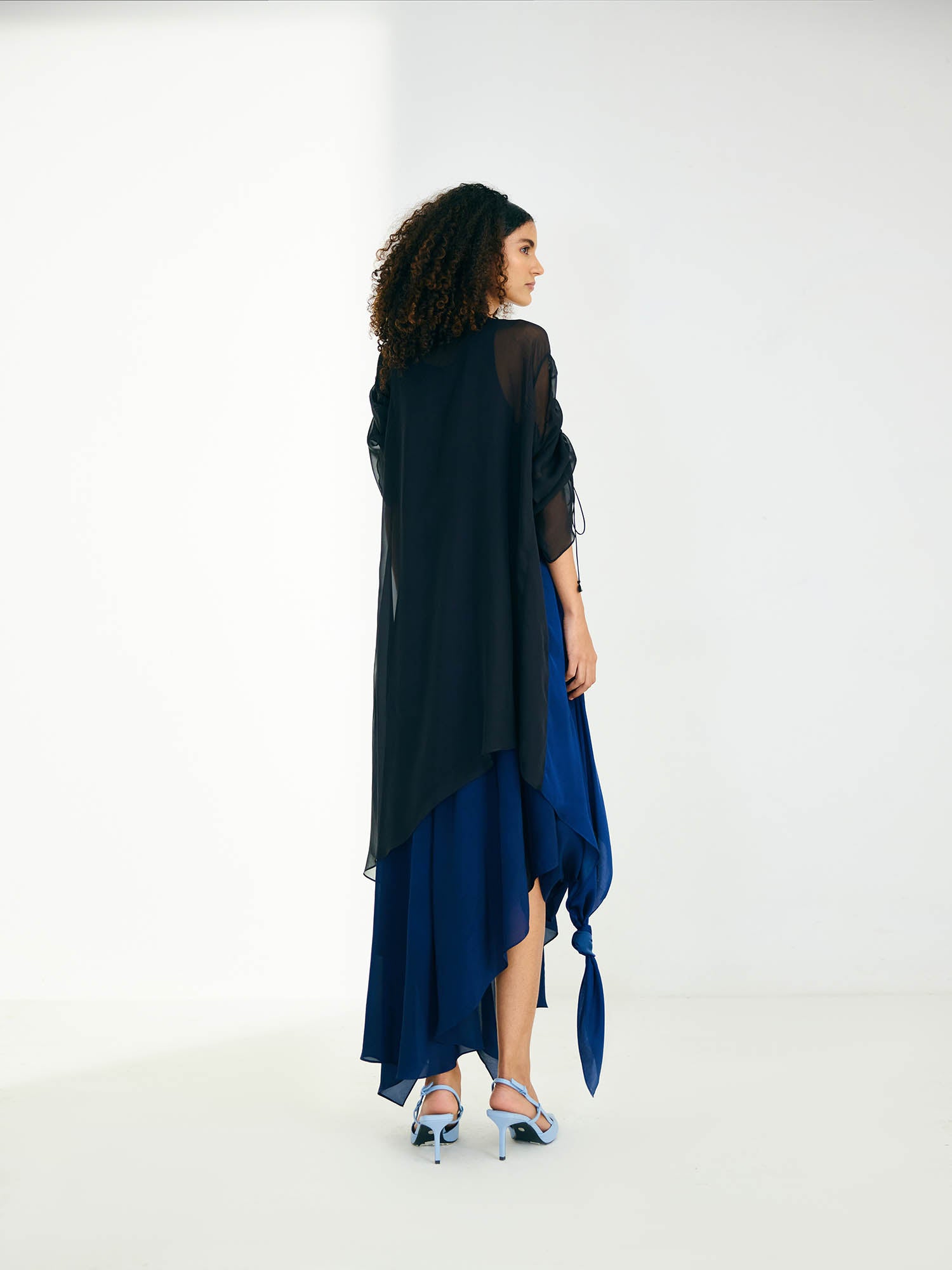 Jelo Color Blocked Cape Dress