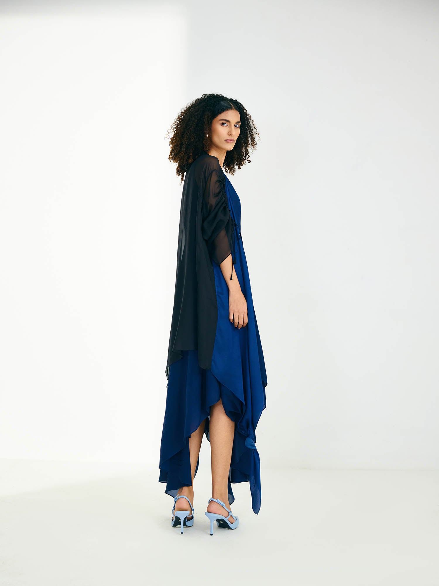 Jelo Color Blocked Cape Dress