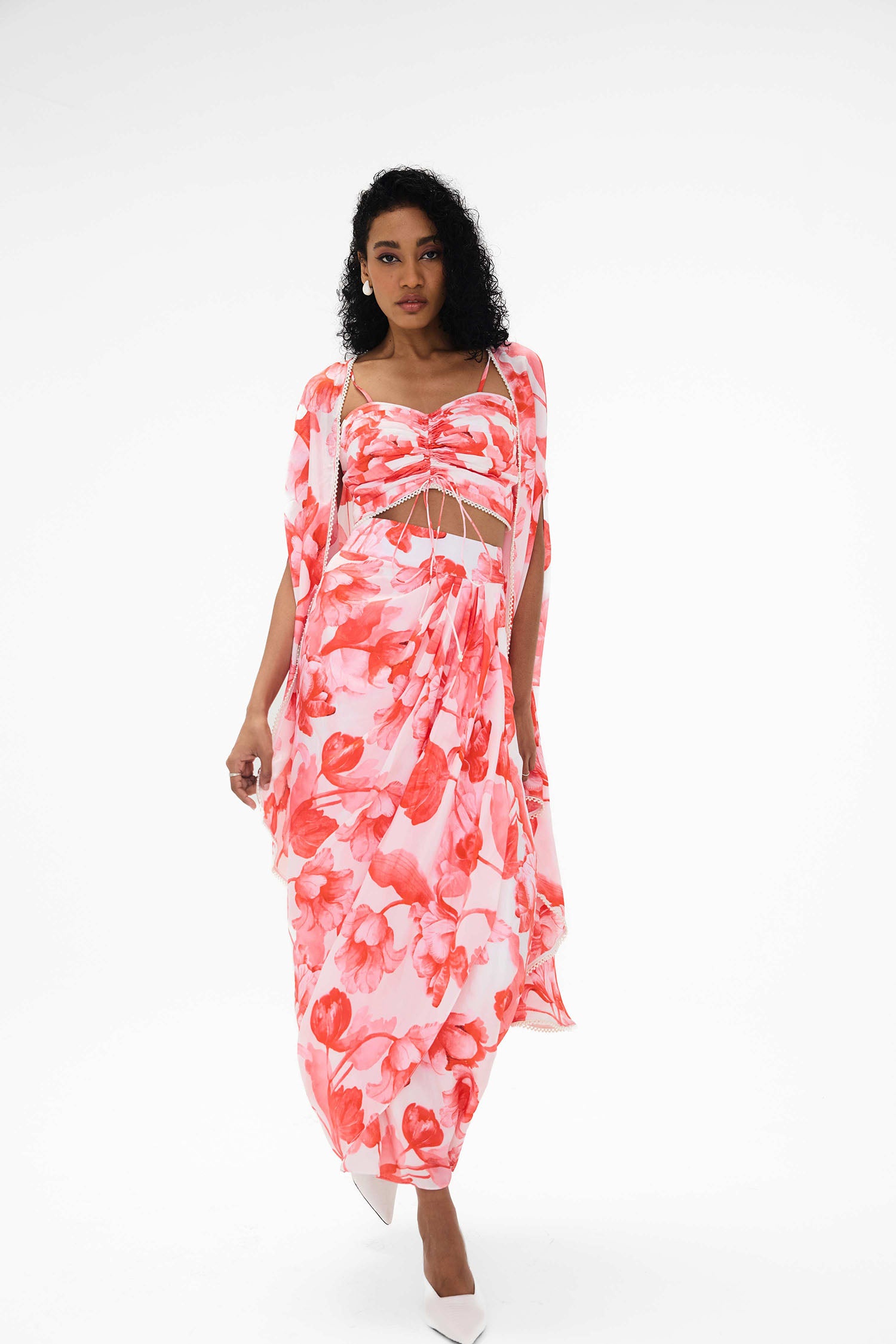 Issy Printed Skirt / Cape Set