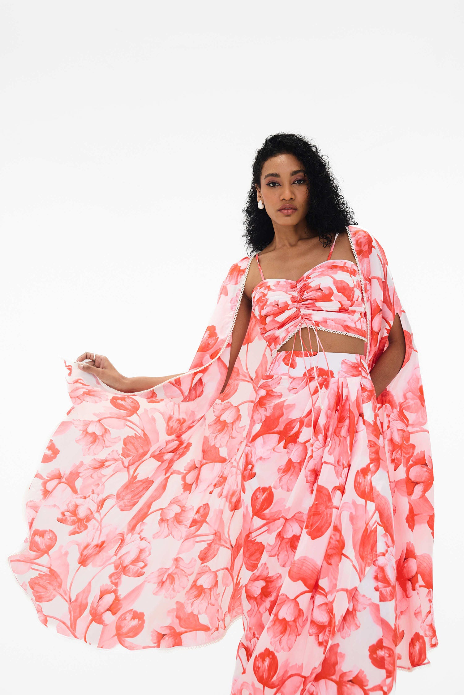 Issy Printed Skirt / Cape Set