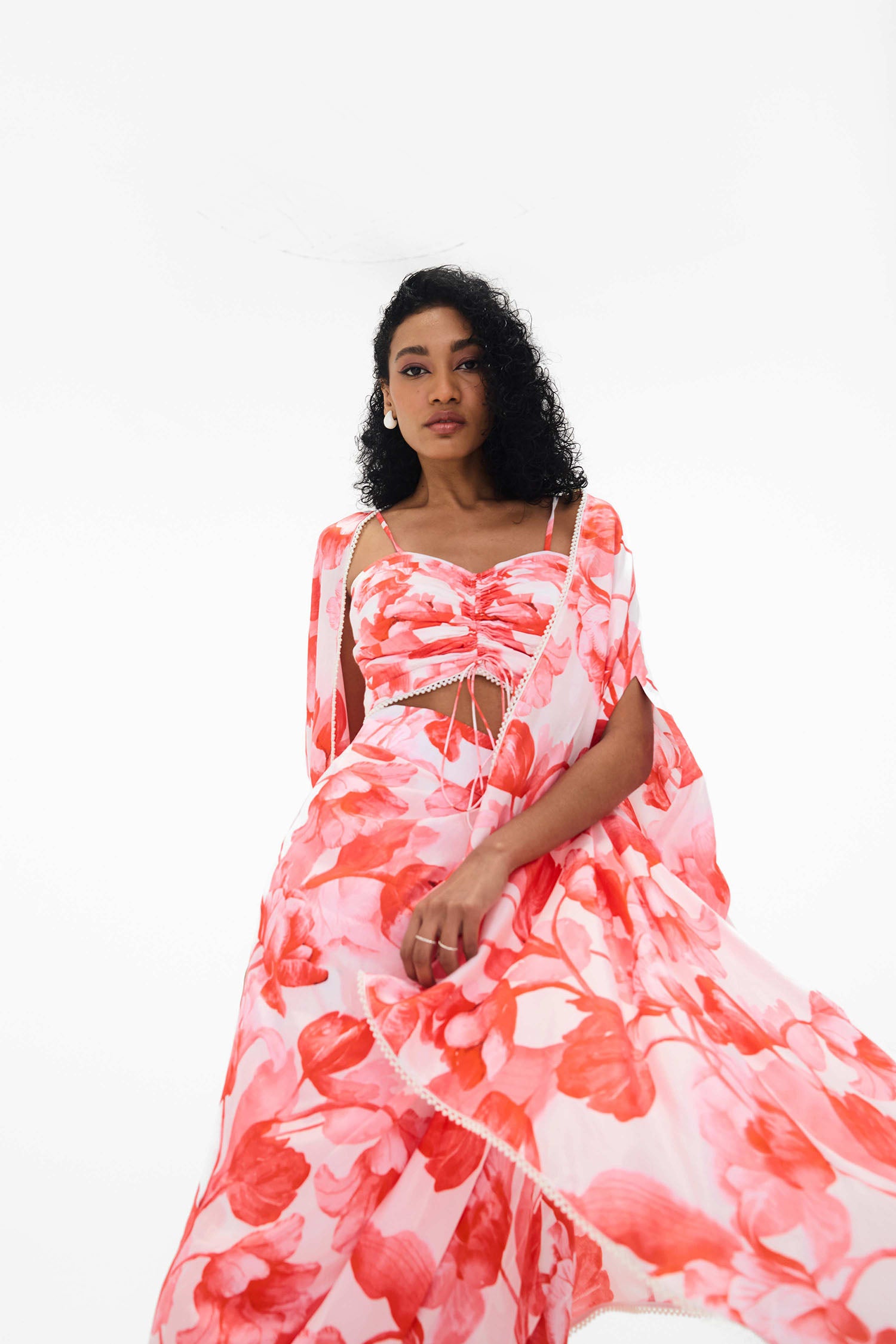 Issy Printed Skirt / Cape Set