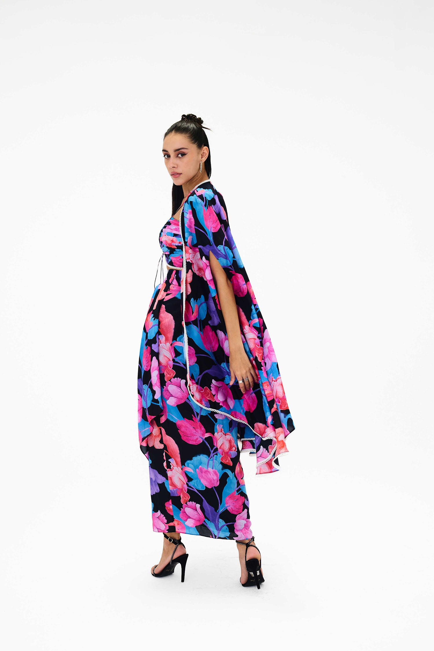 Issy Printed Skirt / Cape Set