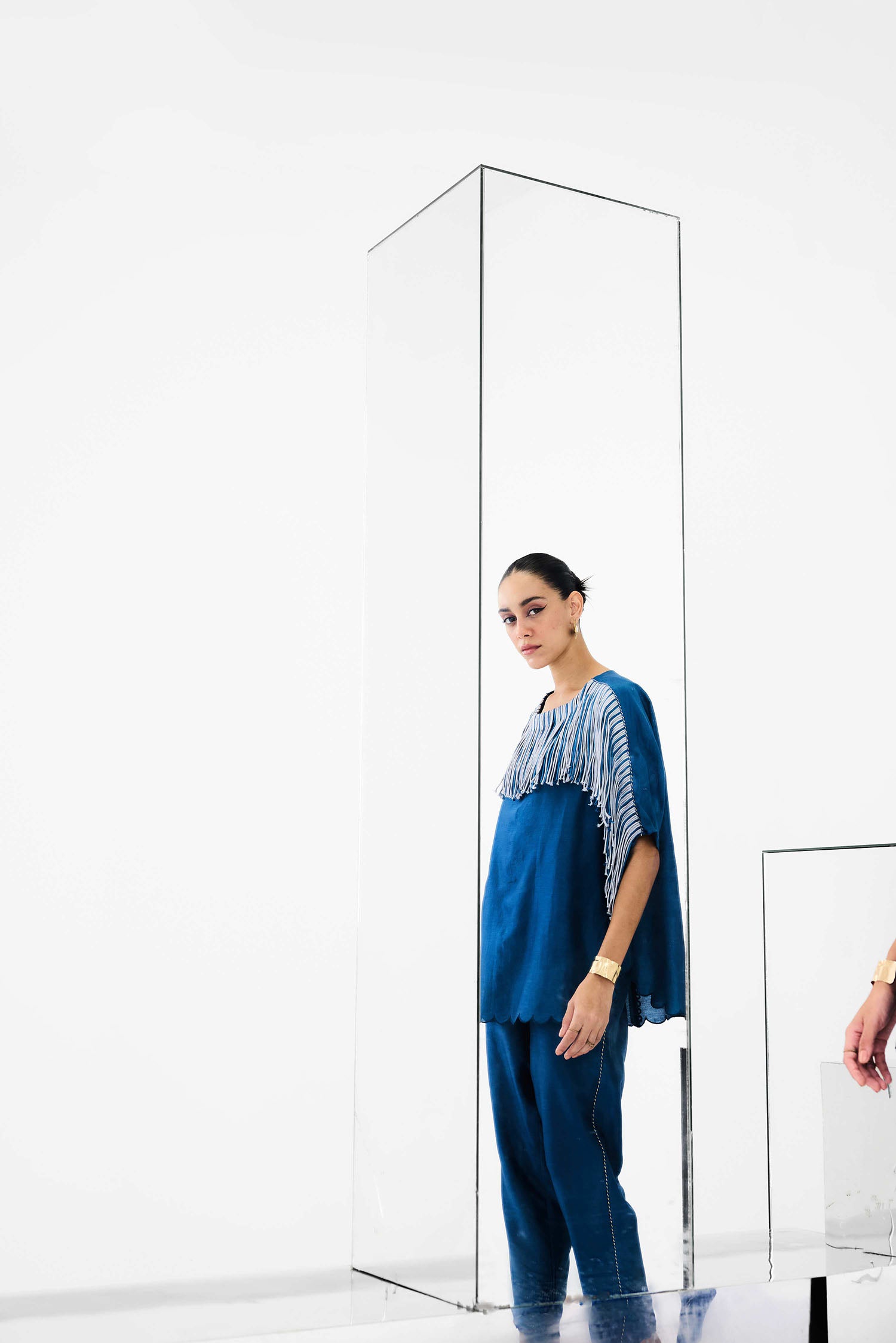 Ema Handcrafted Fringed Boxy Set
