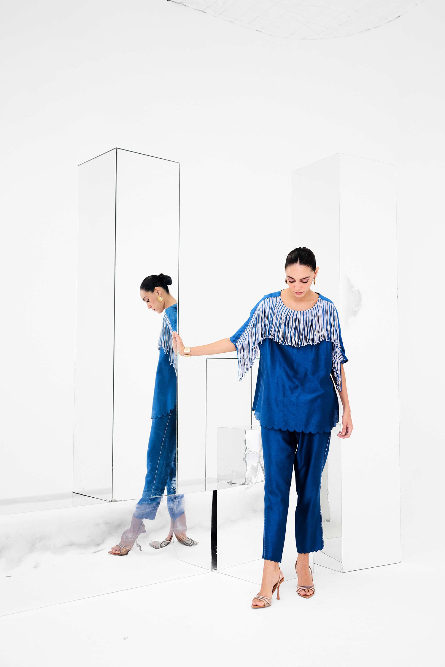 Ema Handcrafted Fringed Boxy Set