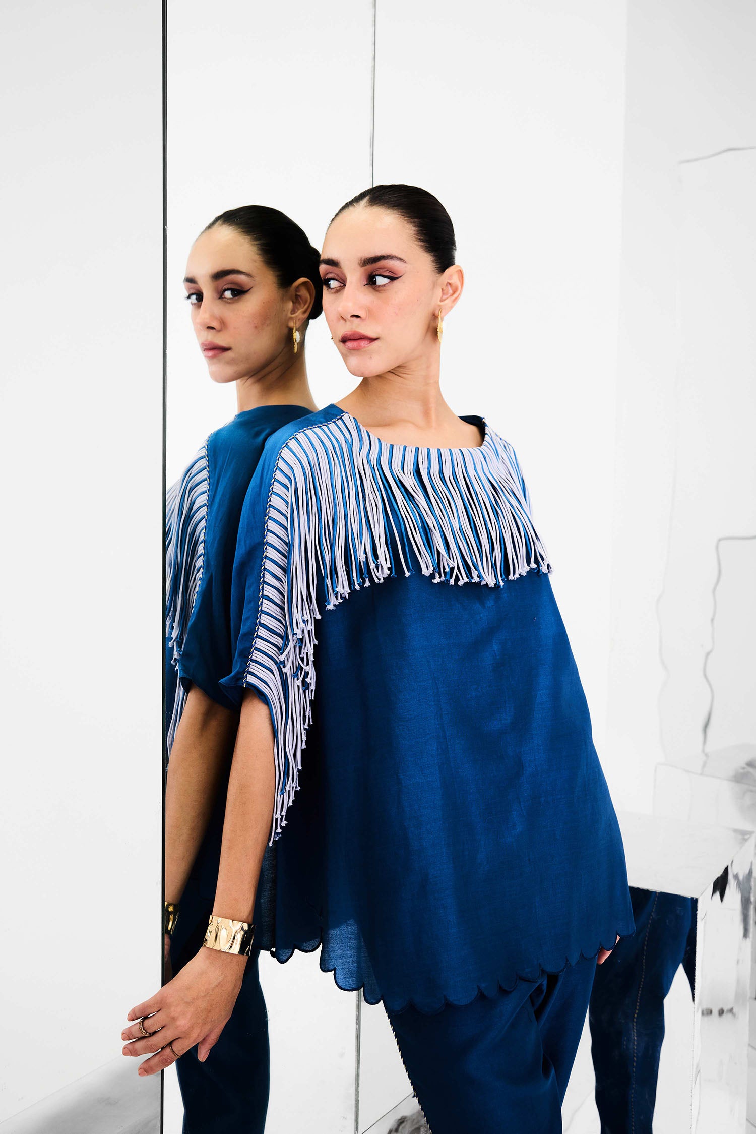 Ema Handcrafted Fringed Boxy Set