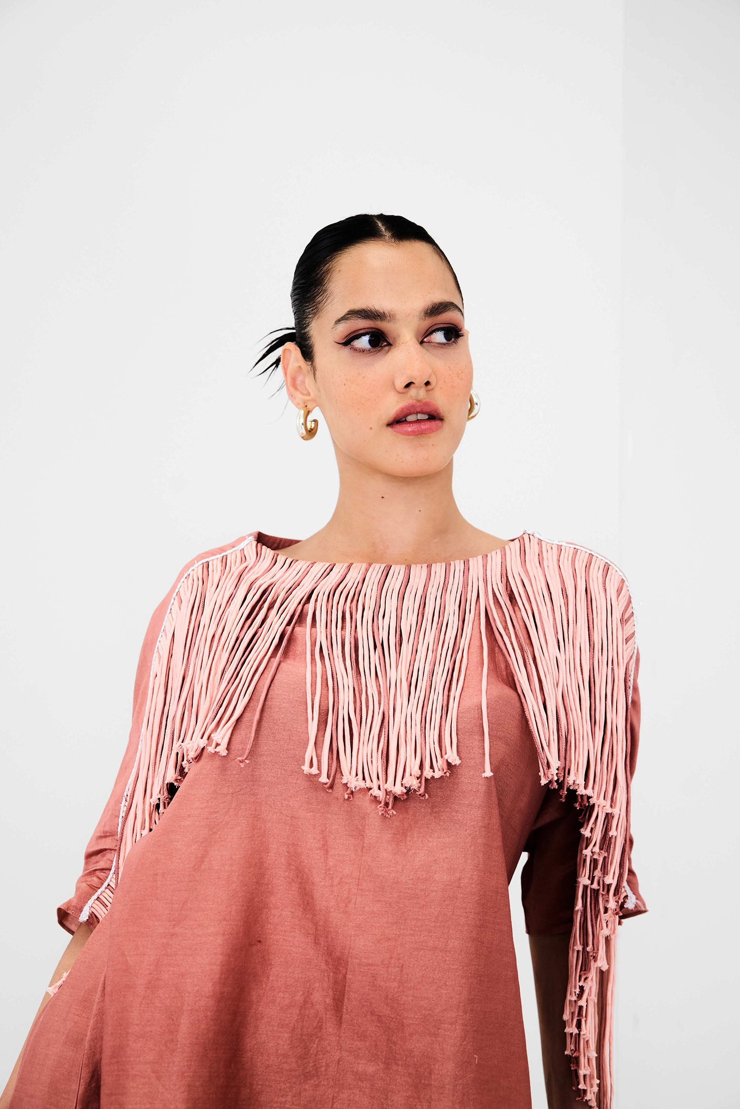 Ema Handcrafted Fringed Boxy Set