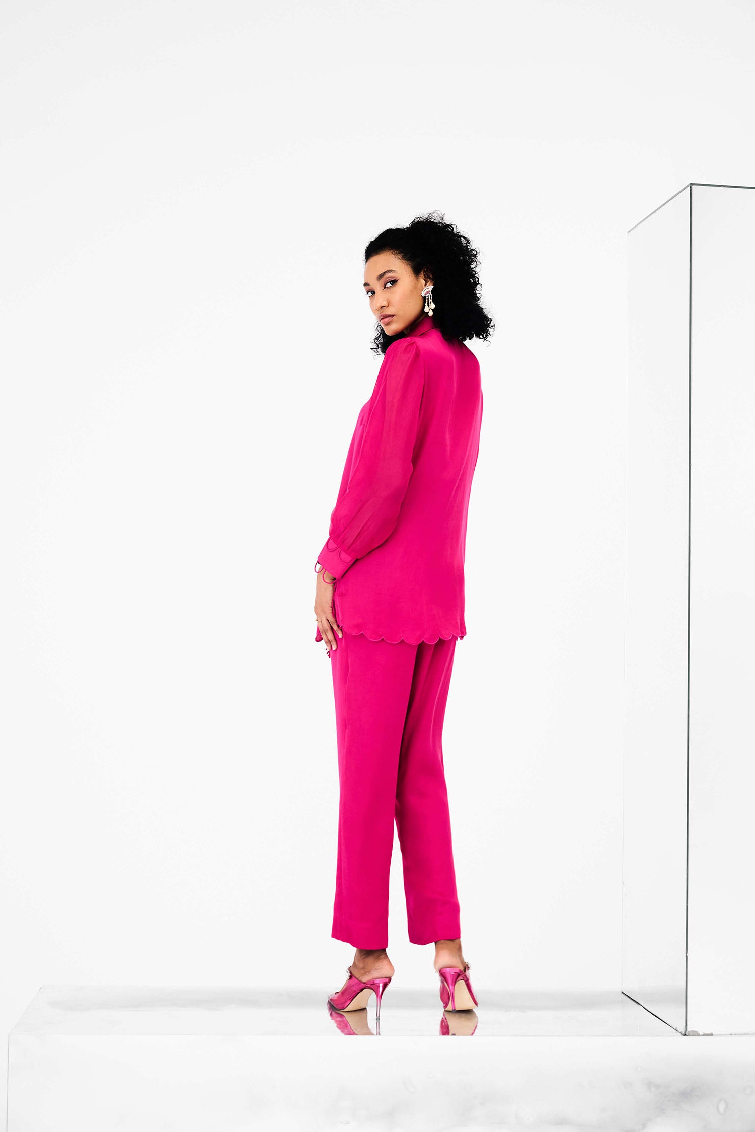 Ecru Detailed Fringed Co-ord