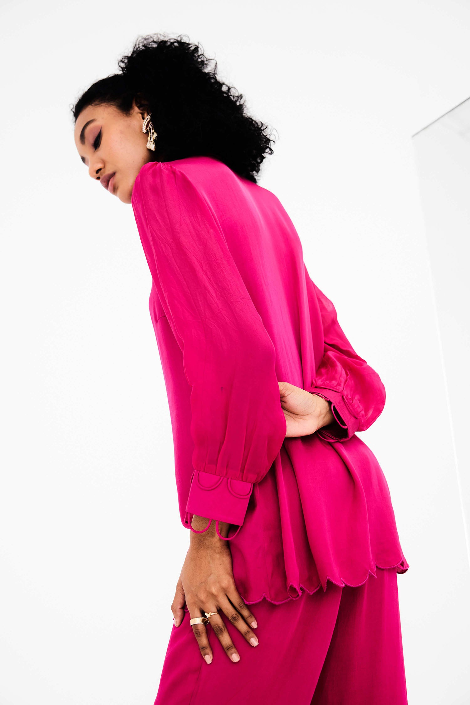 Ecru Detailed Fringed Co-ord