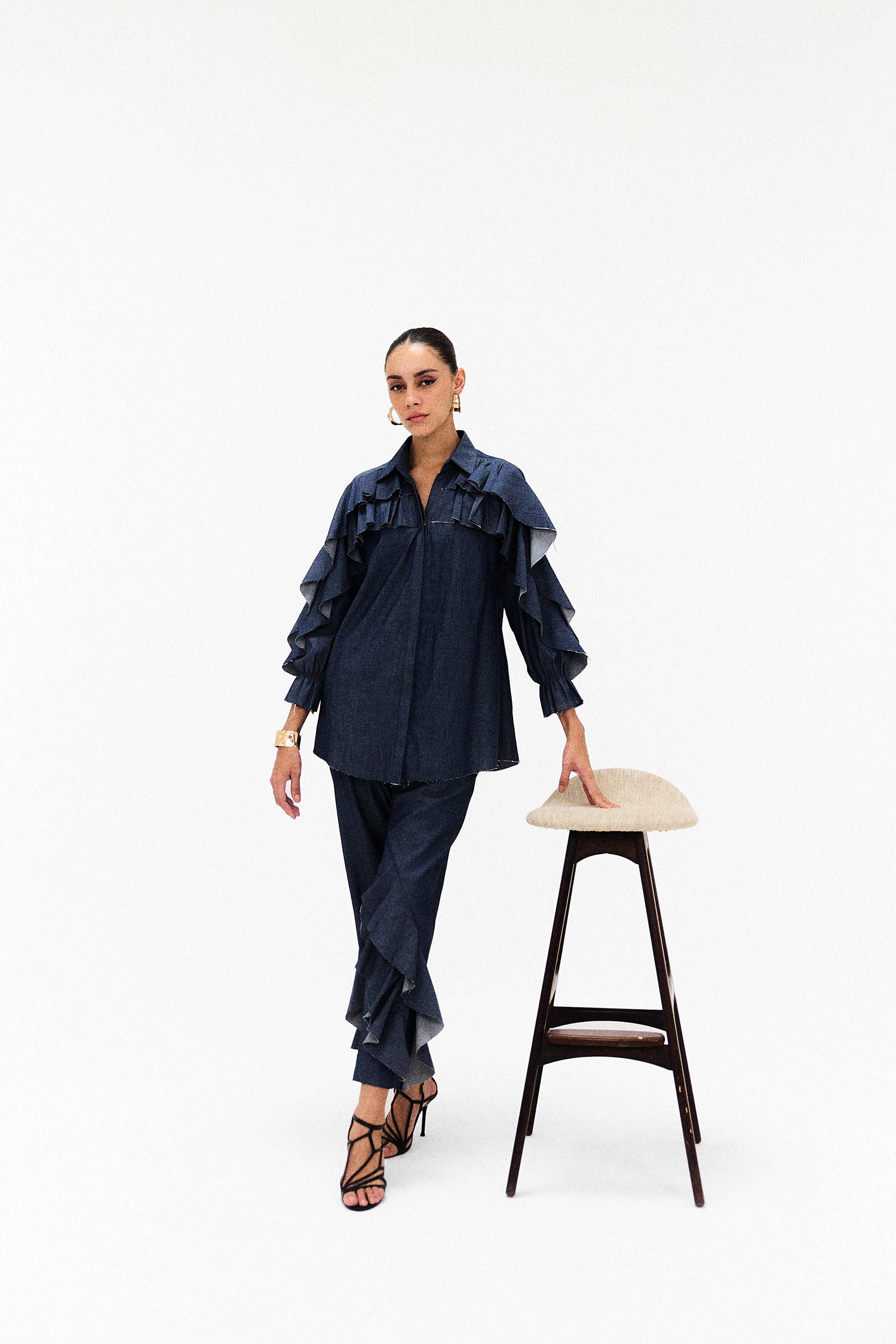 Doris Ruffle Denim Co-ord