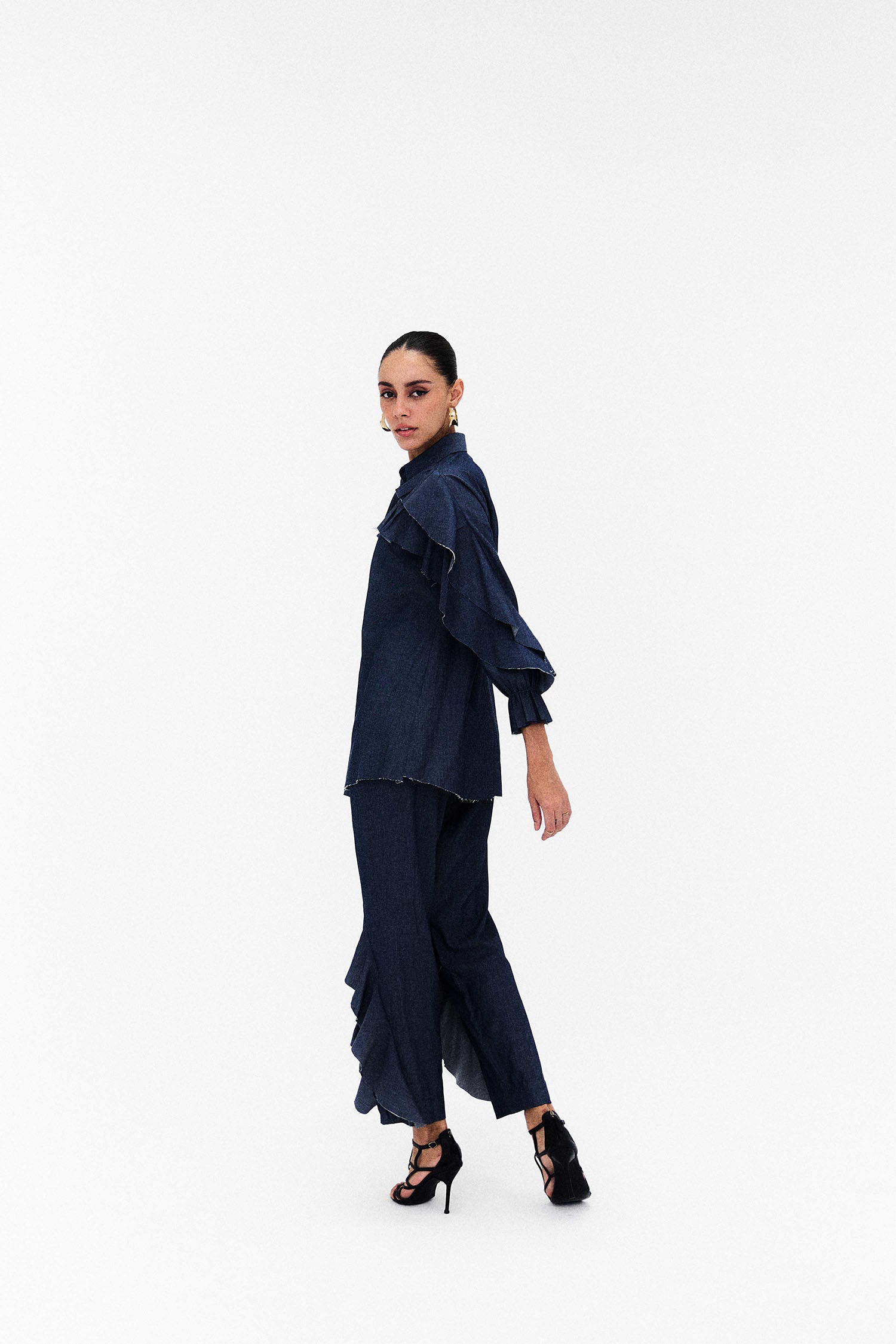 Doris Ruffle Denim Co-ord