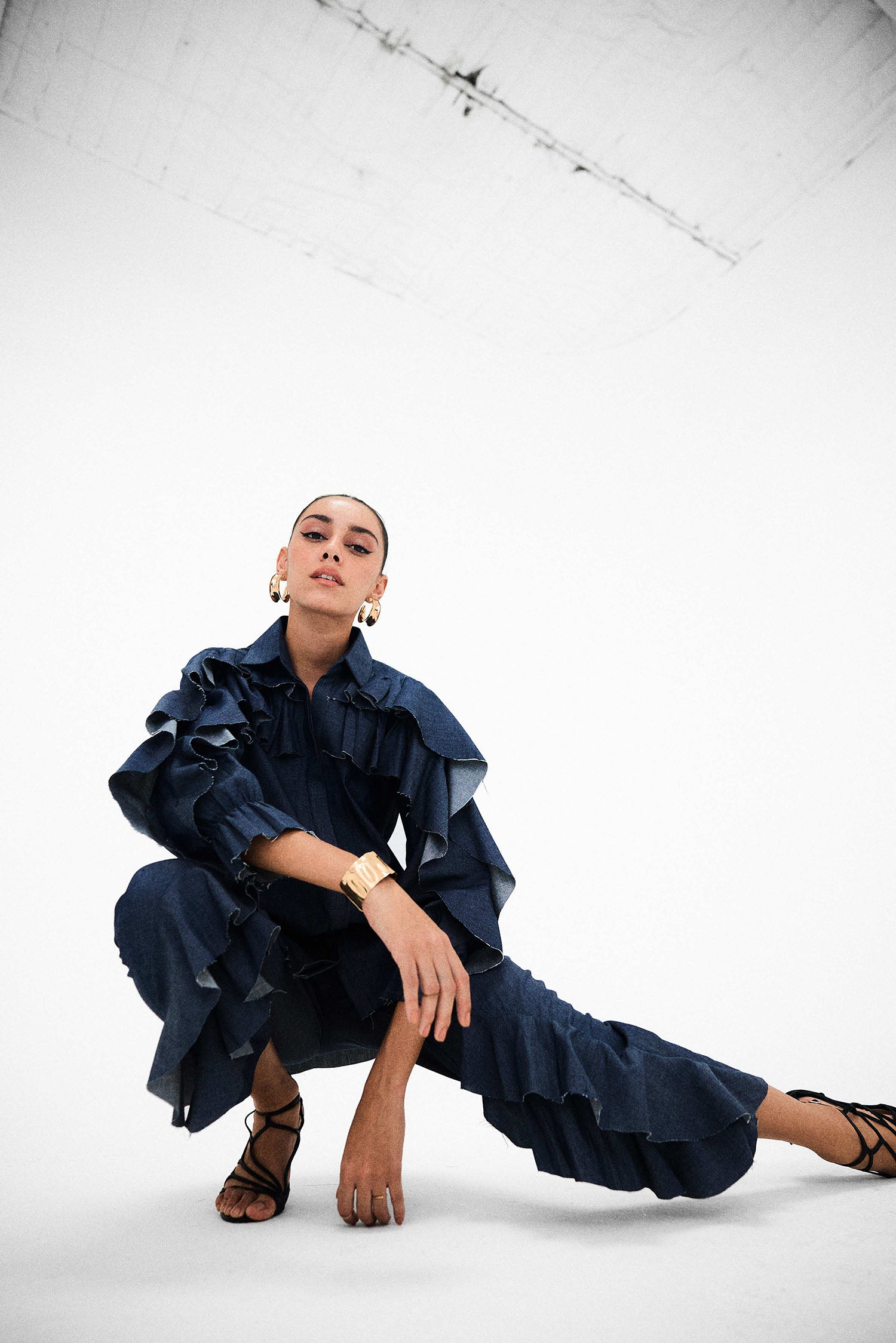 Doris Ruffle Denim Co-ord