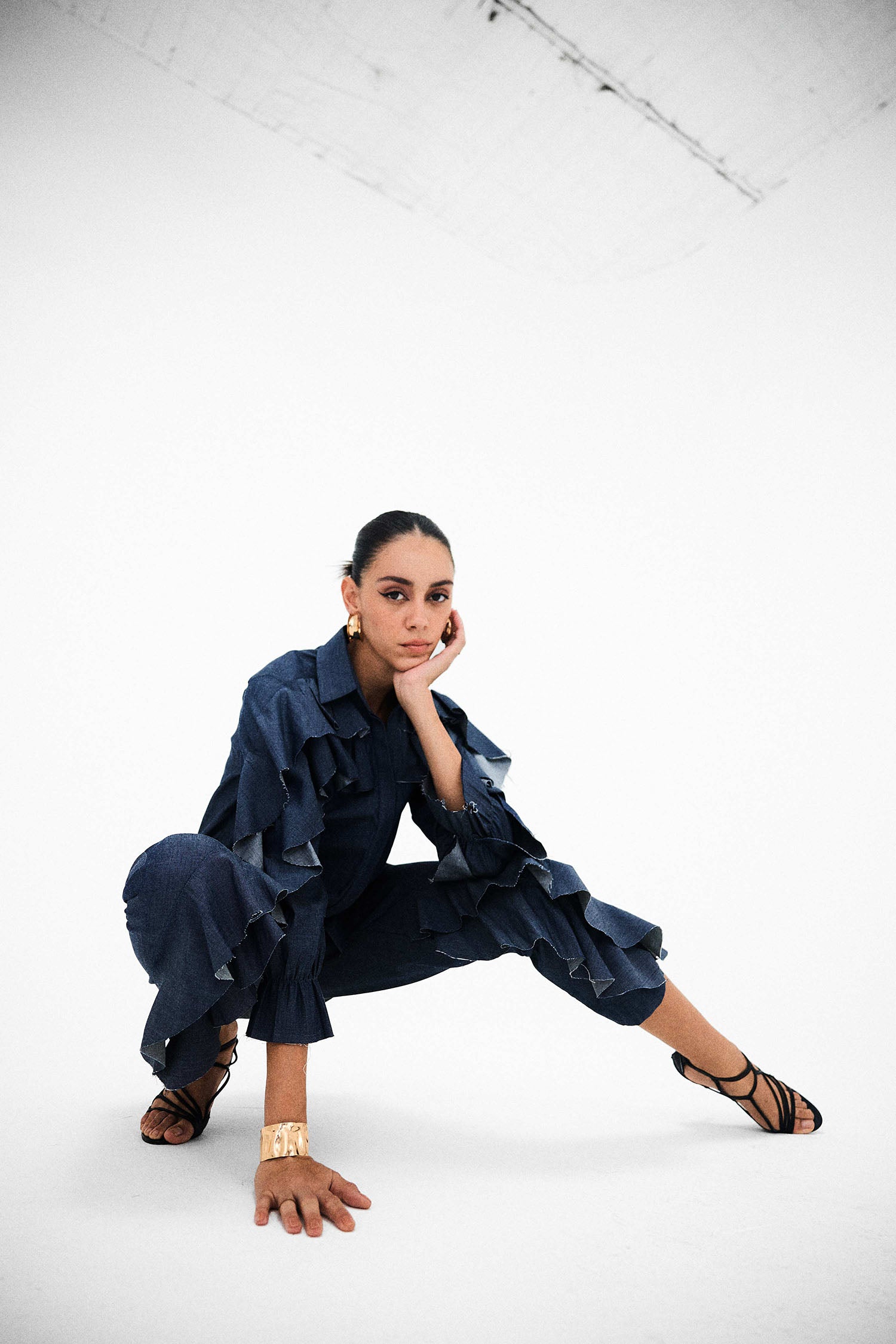 Doris Ruffle Denim Co-ord