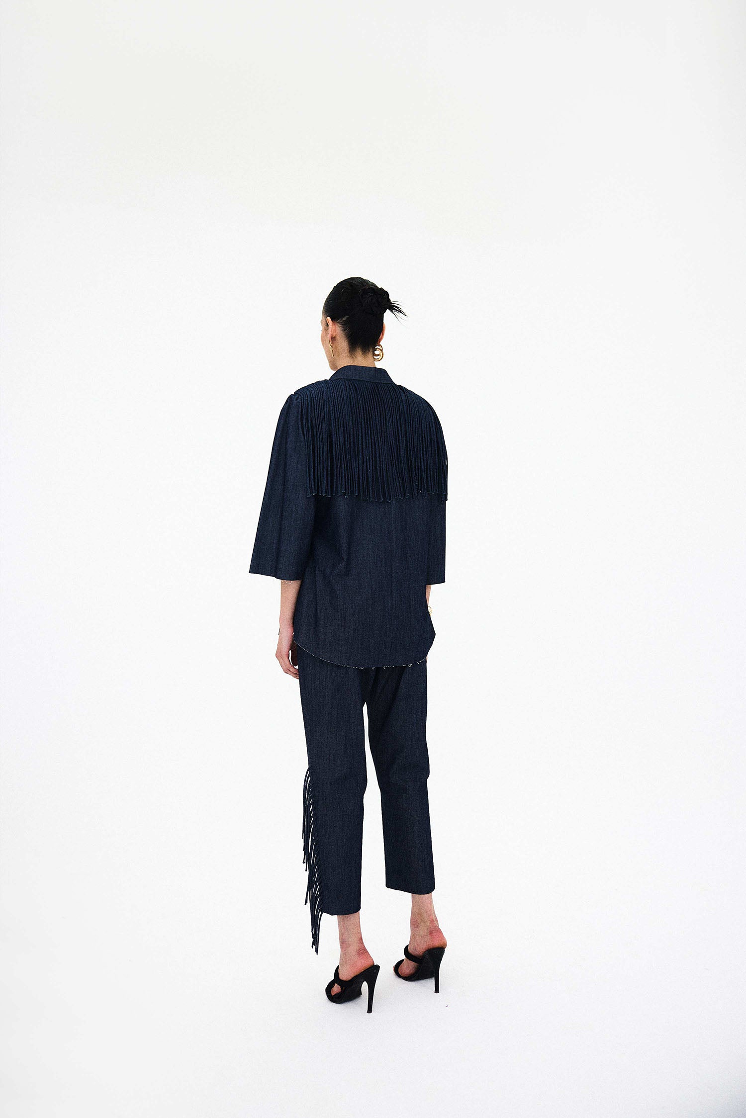 Mirage Handcrafted Denim Fringed Set