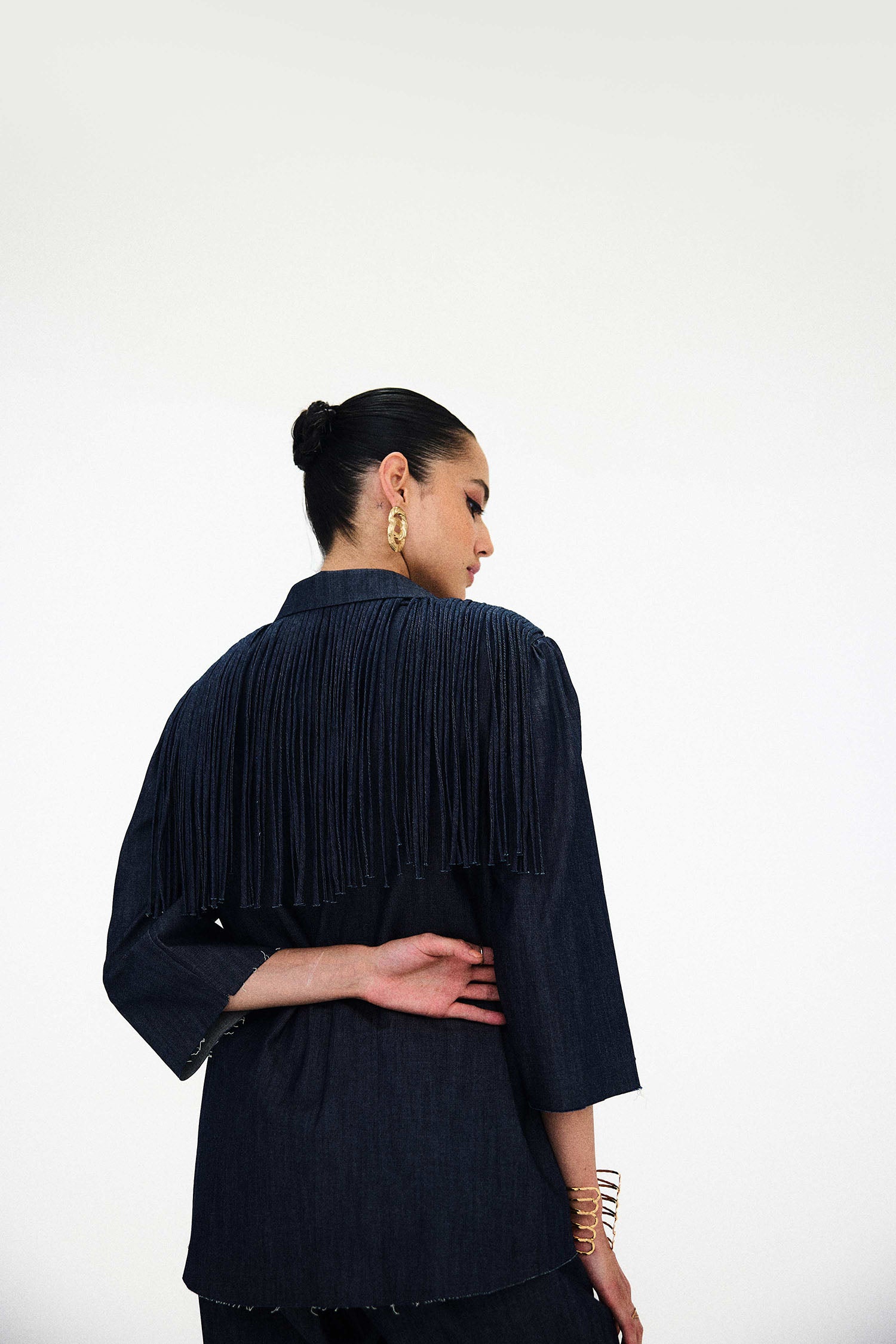 Mirage Handcrafted Denim Fringed Set