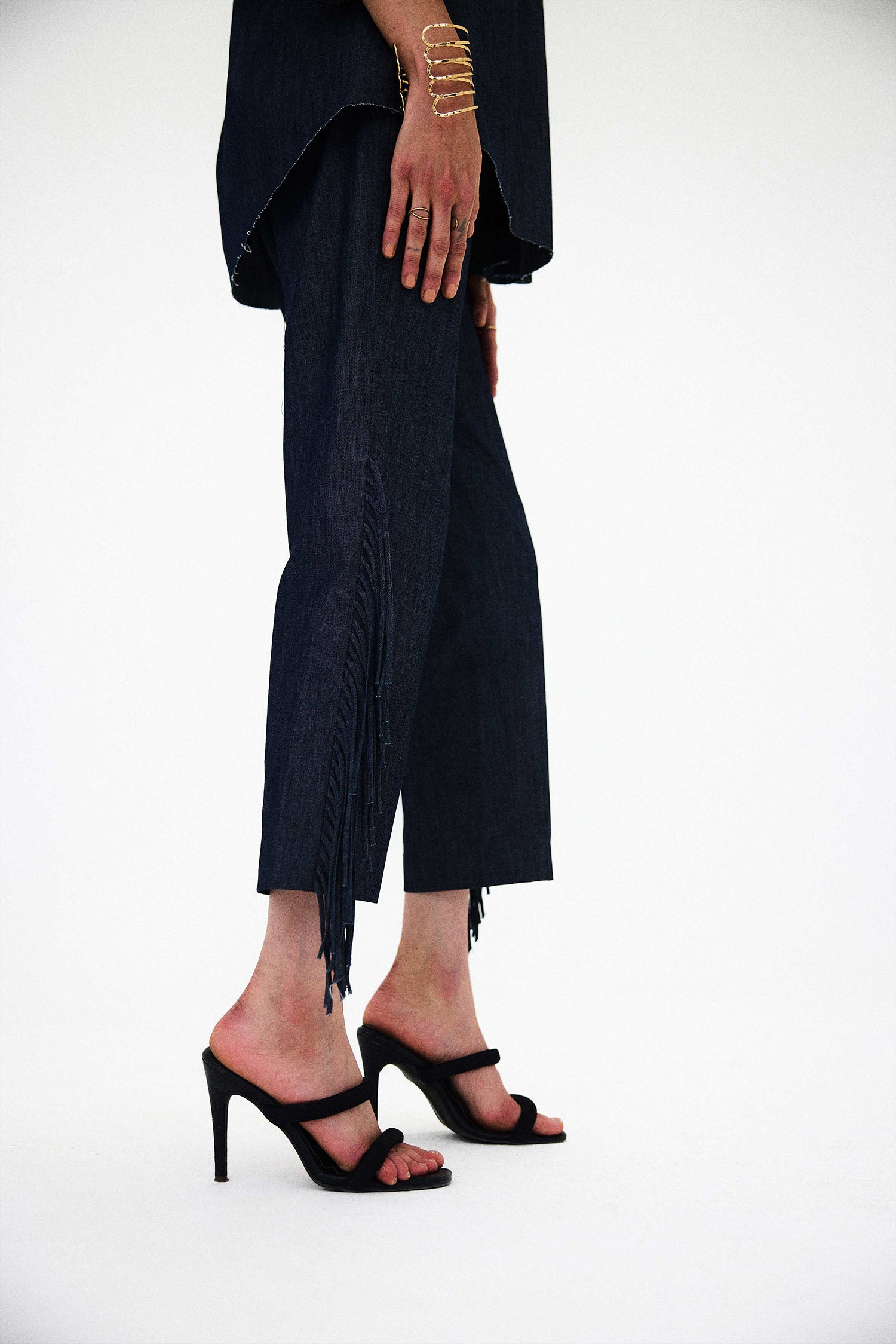 Mirage Handcrafted Denim Fringed Set