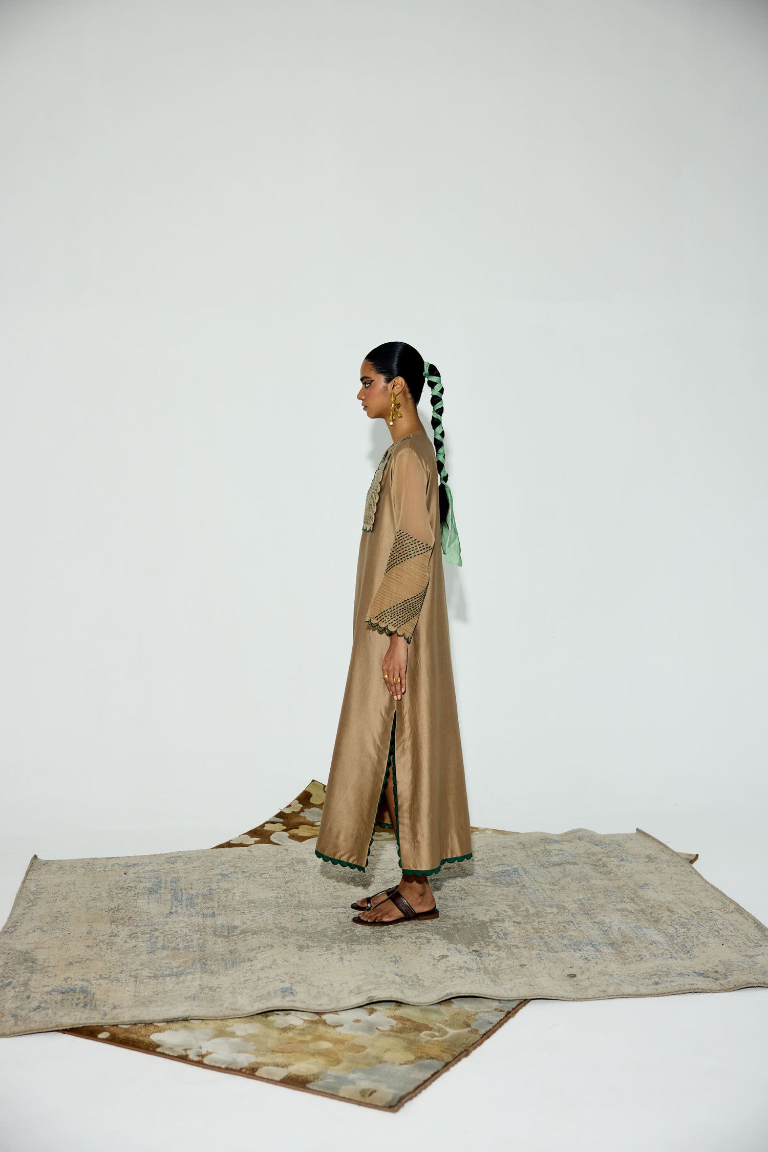 Paloma - Vintage Beige Kaftan Straight Dress