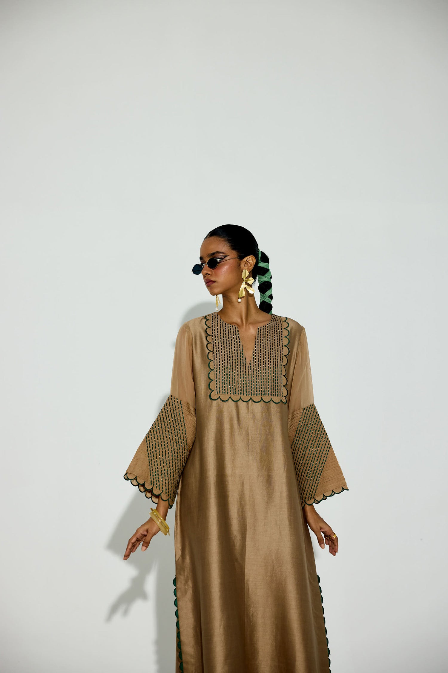 Paloma - Vintage Beige Kaftan Straight Dress