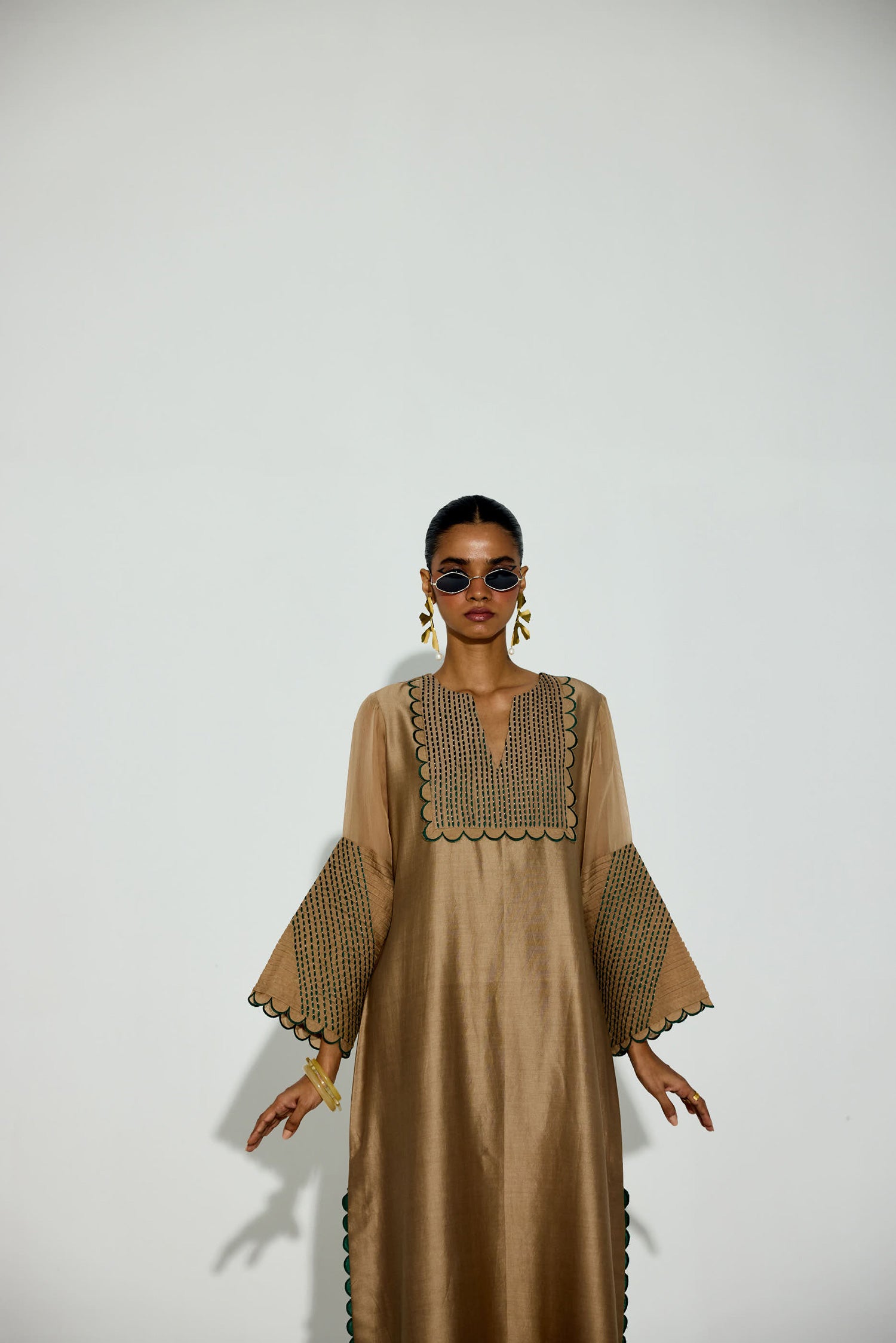 Paloma - Vintage Beige Kaftan Straight Dress
