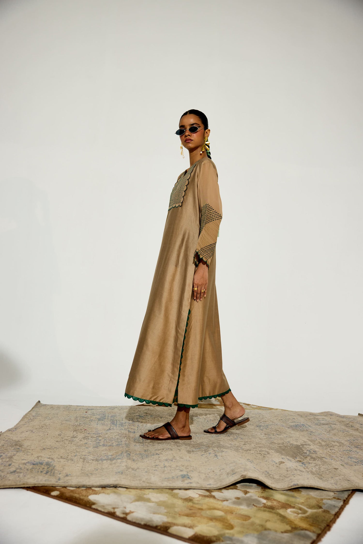 Paloma - Vintage Beige Kaftan Straight Dress