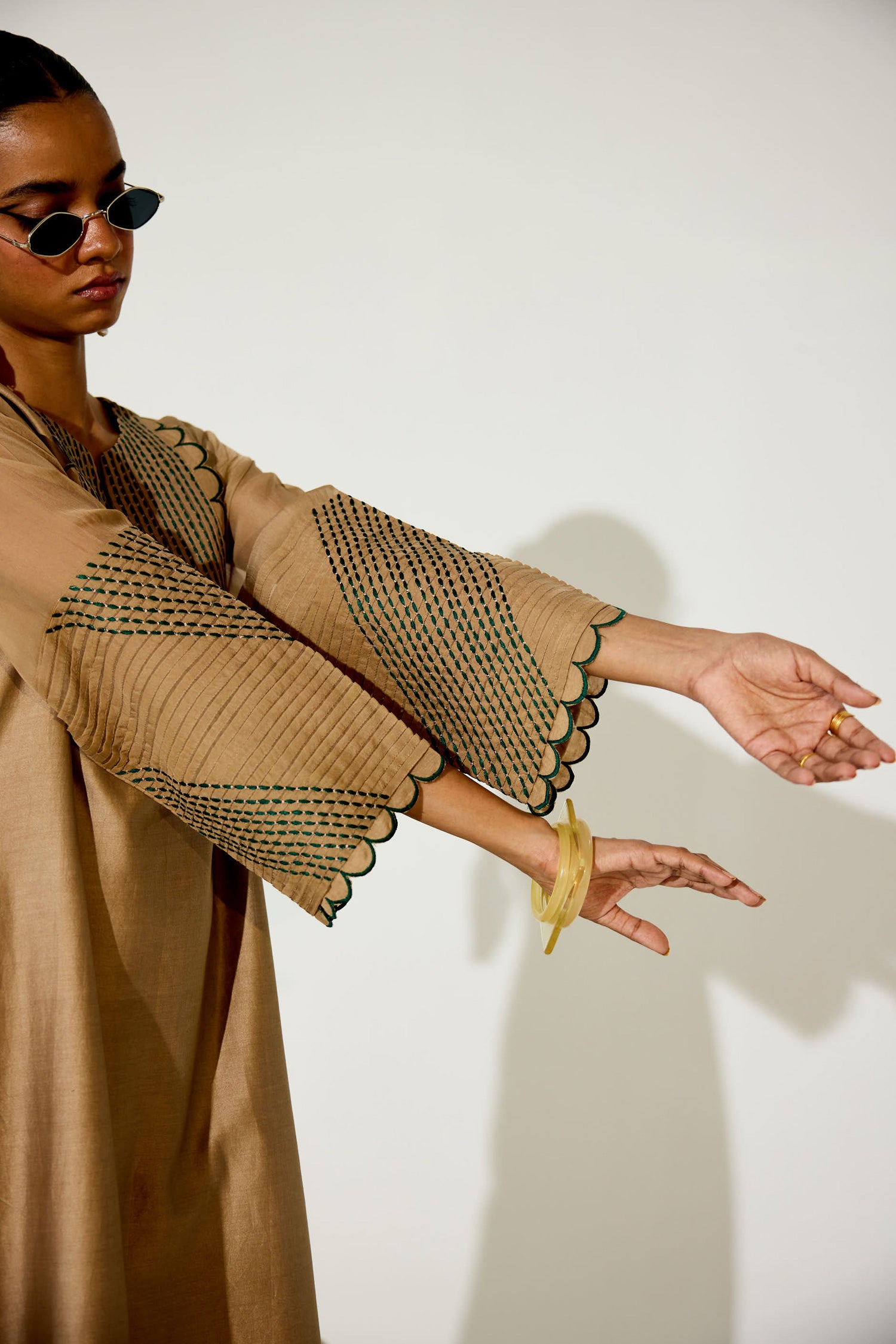 Paloma - Vintage Beige Kaftan Straight Dress