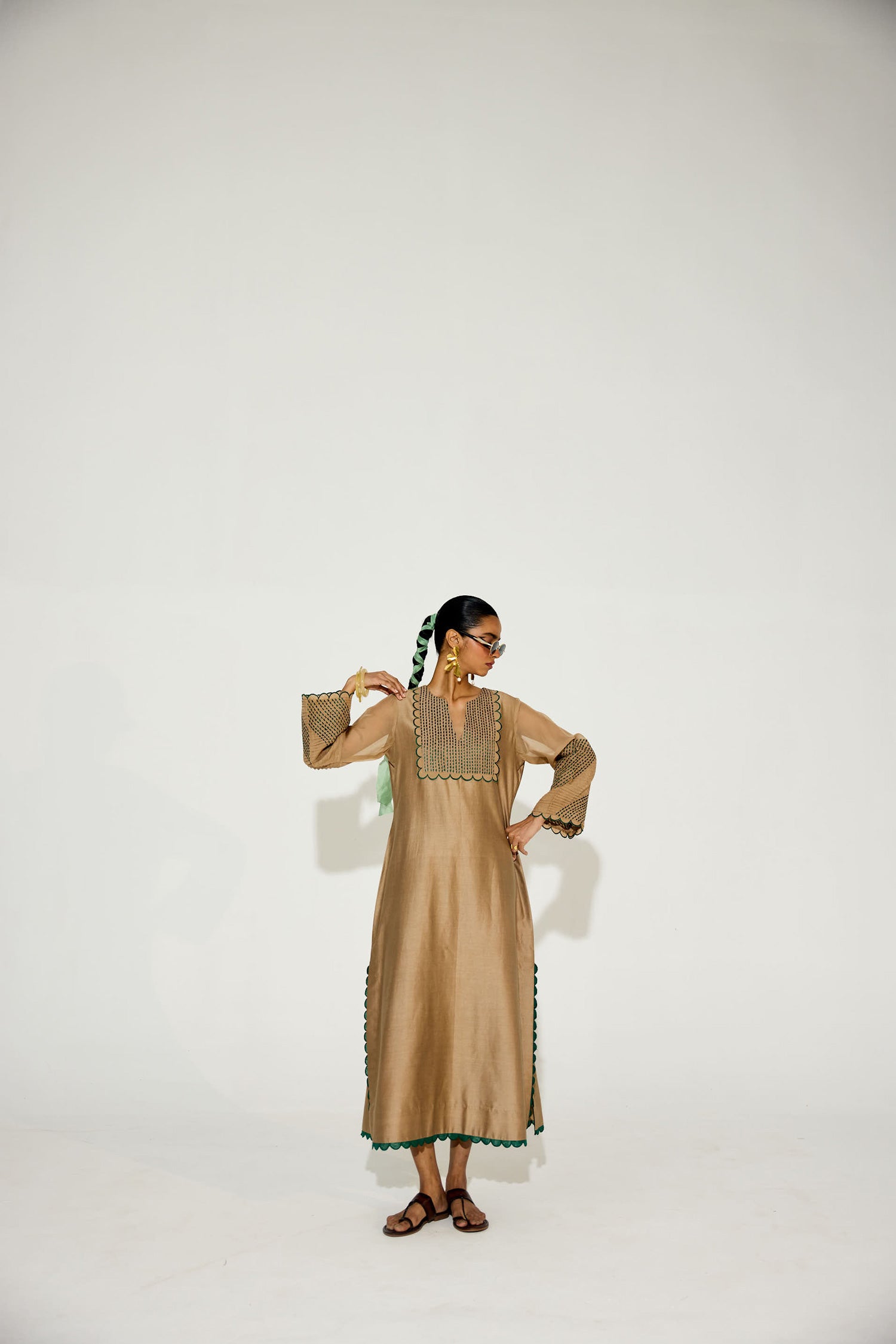 Paloma - Vintage Beige Kaftan Straight Dress