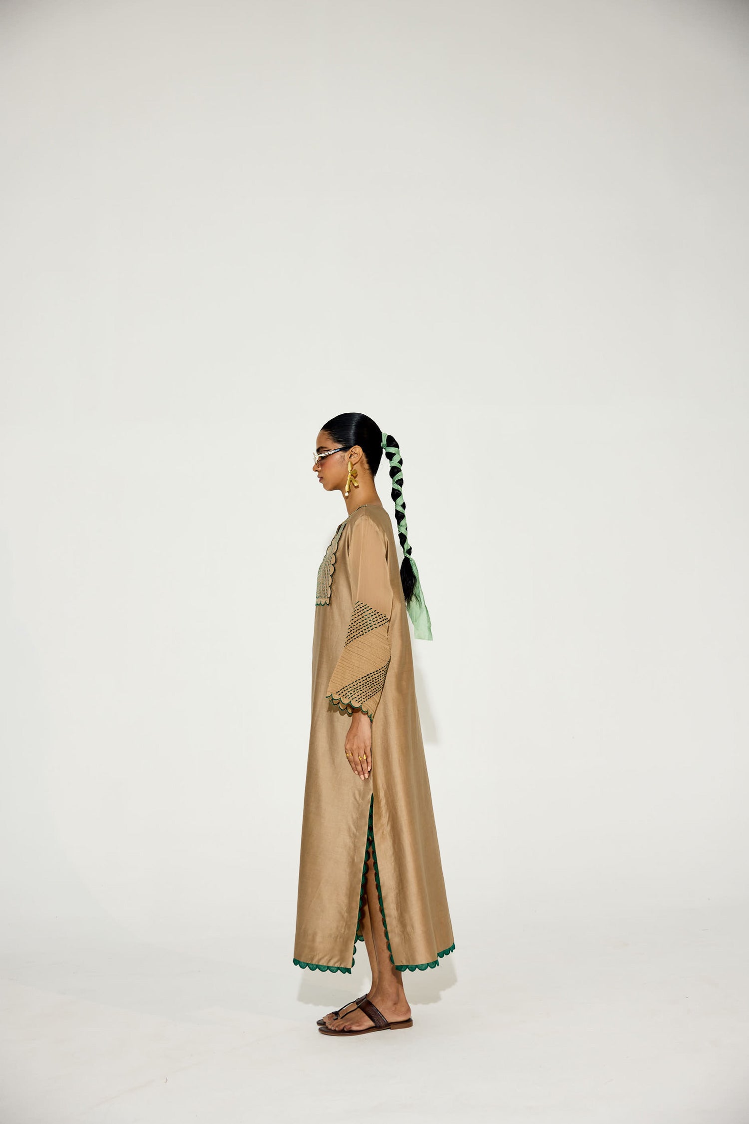 Paloma - Vintage Beige Kaftan Straight Dress