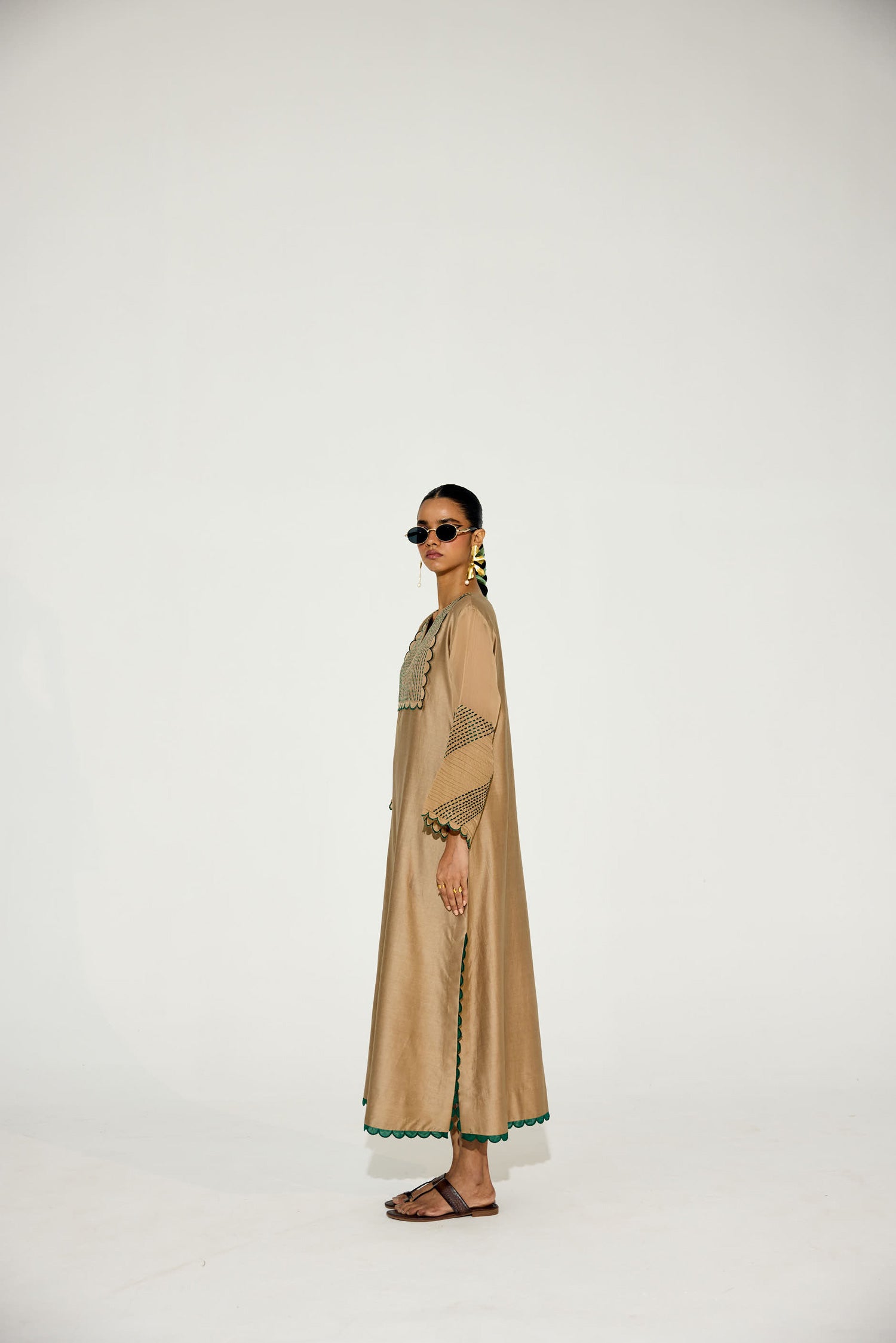Paloma - Vintage Beige Kaftan Straight Dress