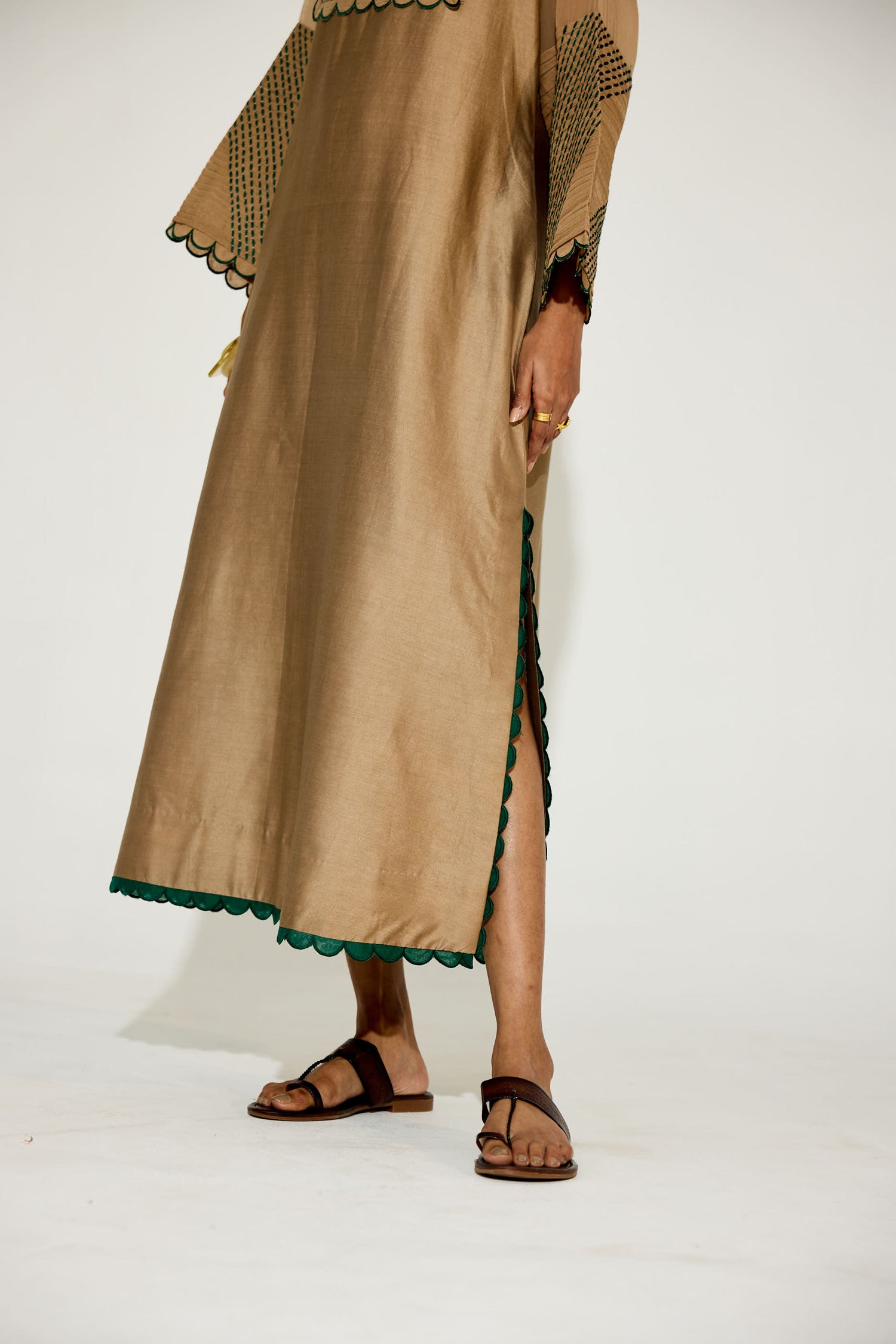 Paloma - Vintage Beige Kaftan Straight Dress