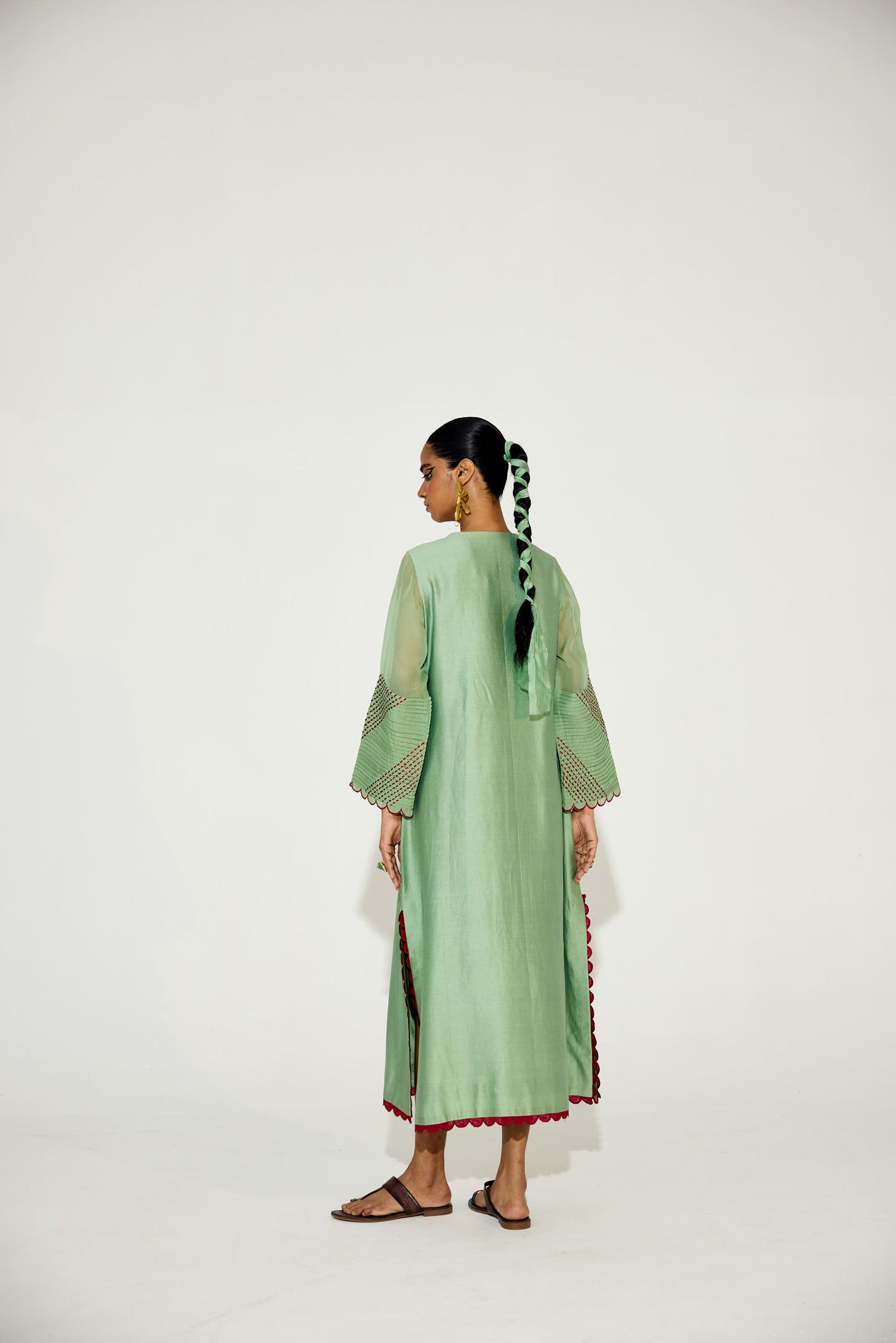 Paloma - Sage Green Kaftan Straight Dress