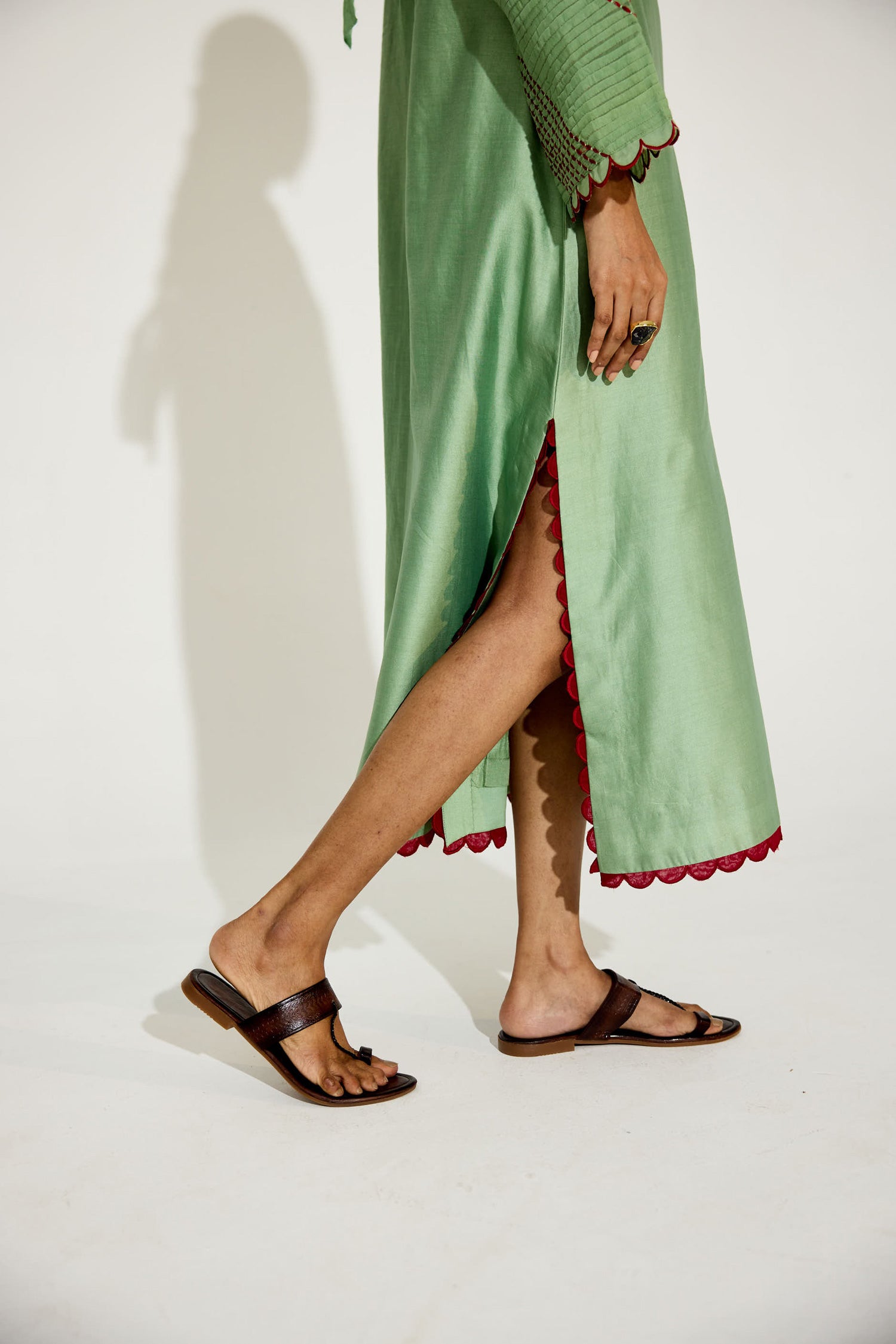 Paloma - Sage Green Kaftan Straight Dress
