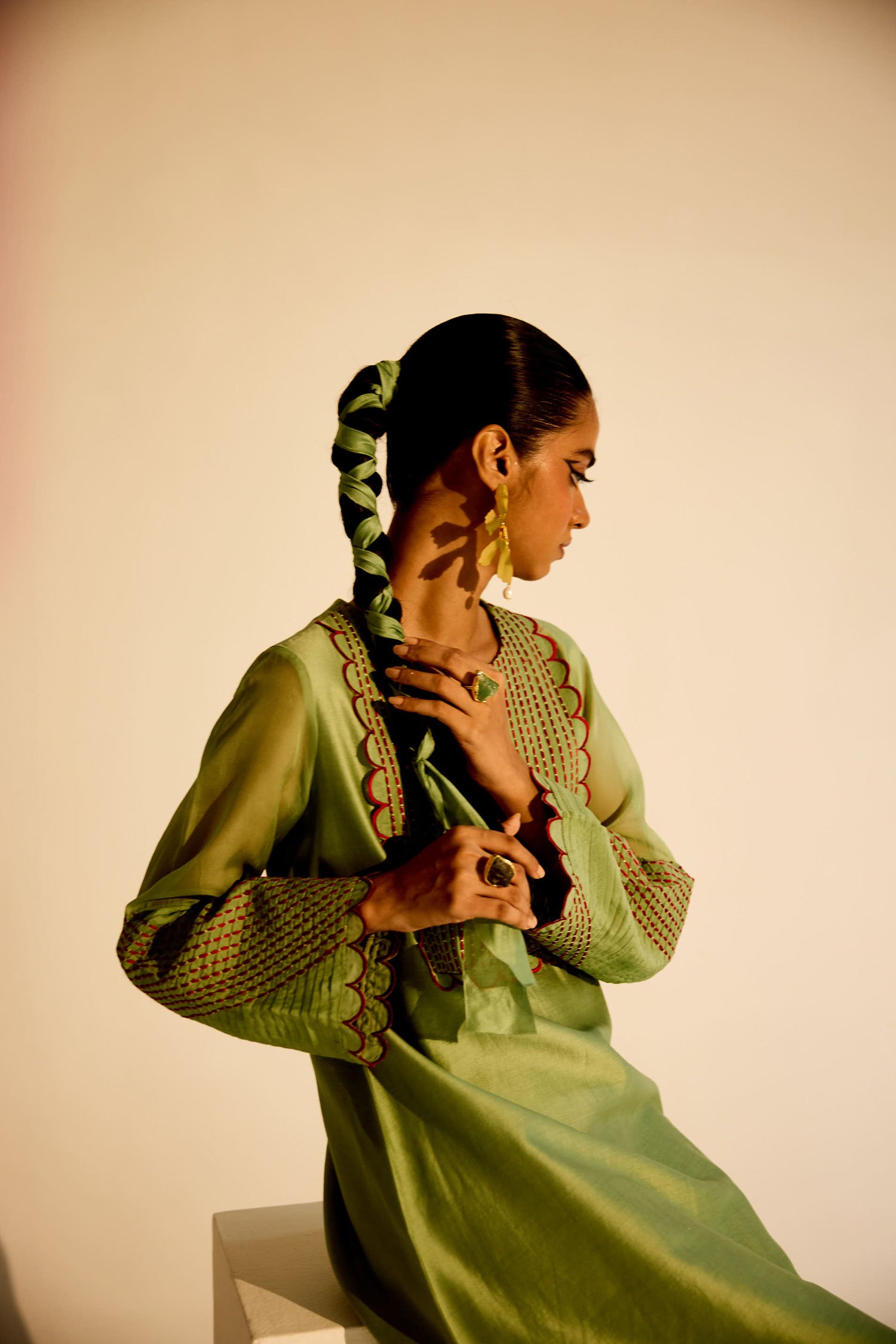 Paloma - Sage Green Kaftan Straight Dress