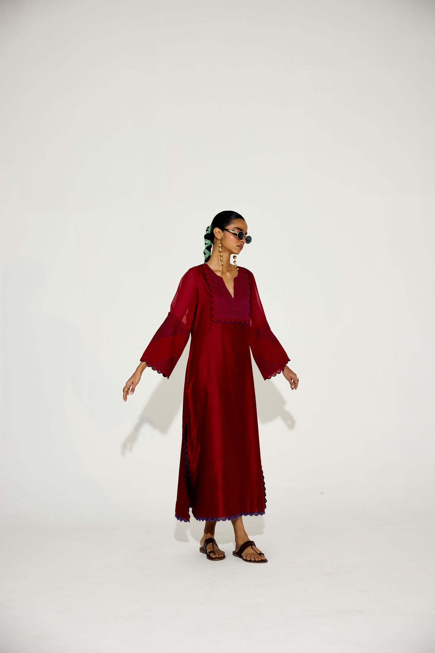 Paloma - Signature Red Kaftan Straight Dress