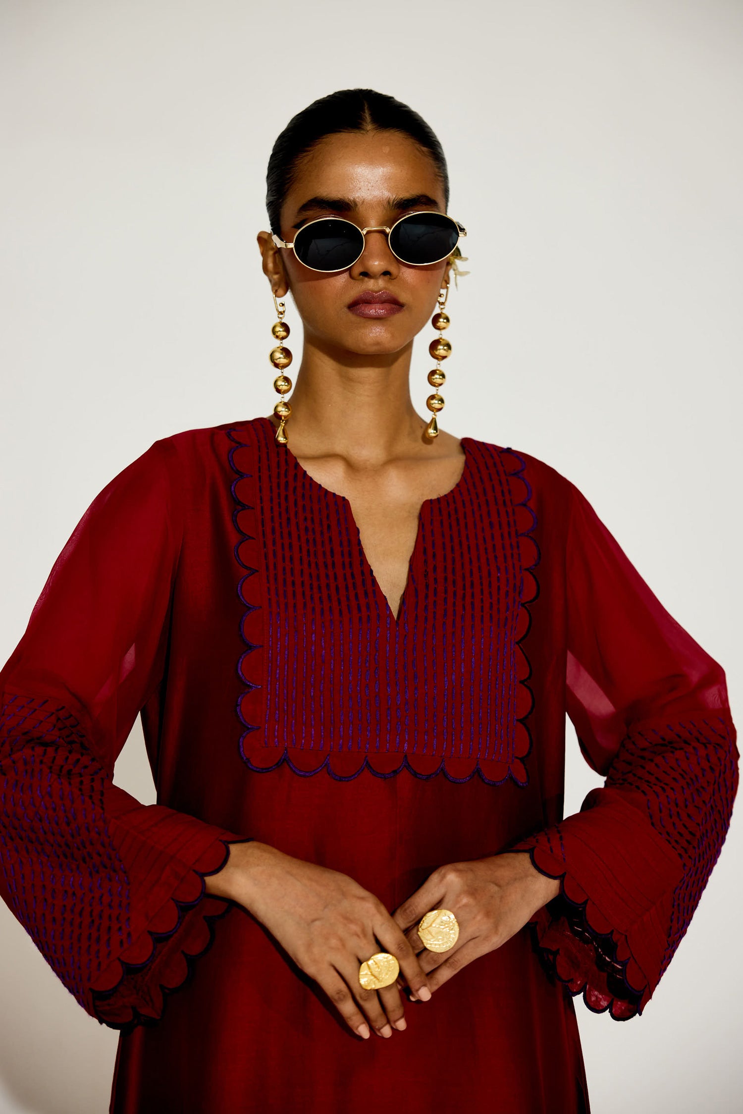 Paloma - Signature Red Kaftan Straight Dress