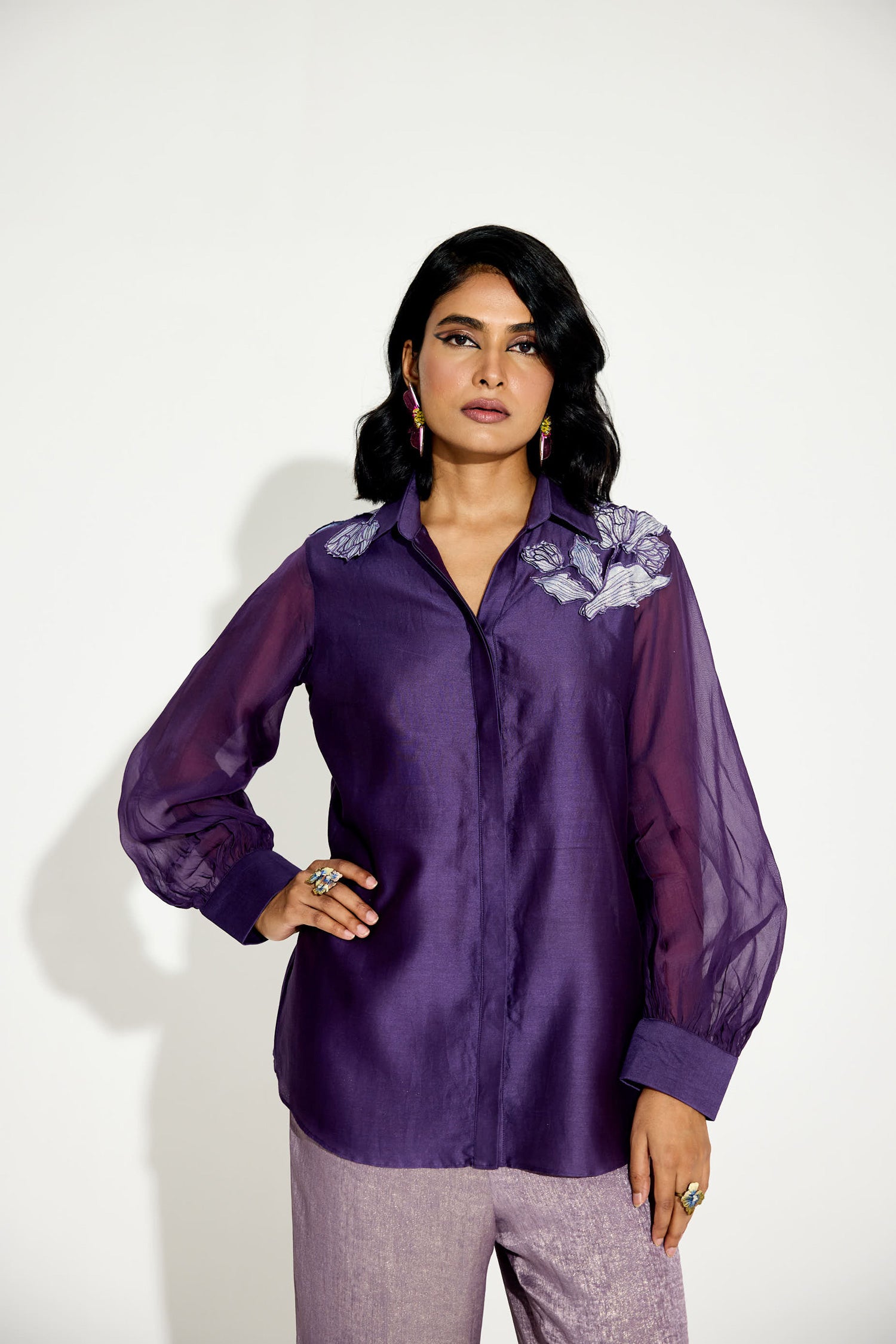 Tropical Rouge (Violet) 3D Metallic Co-ord