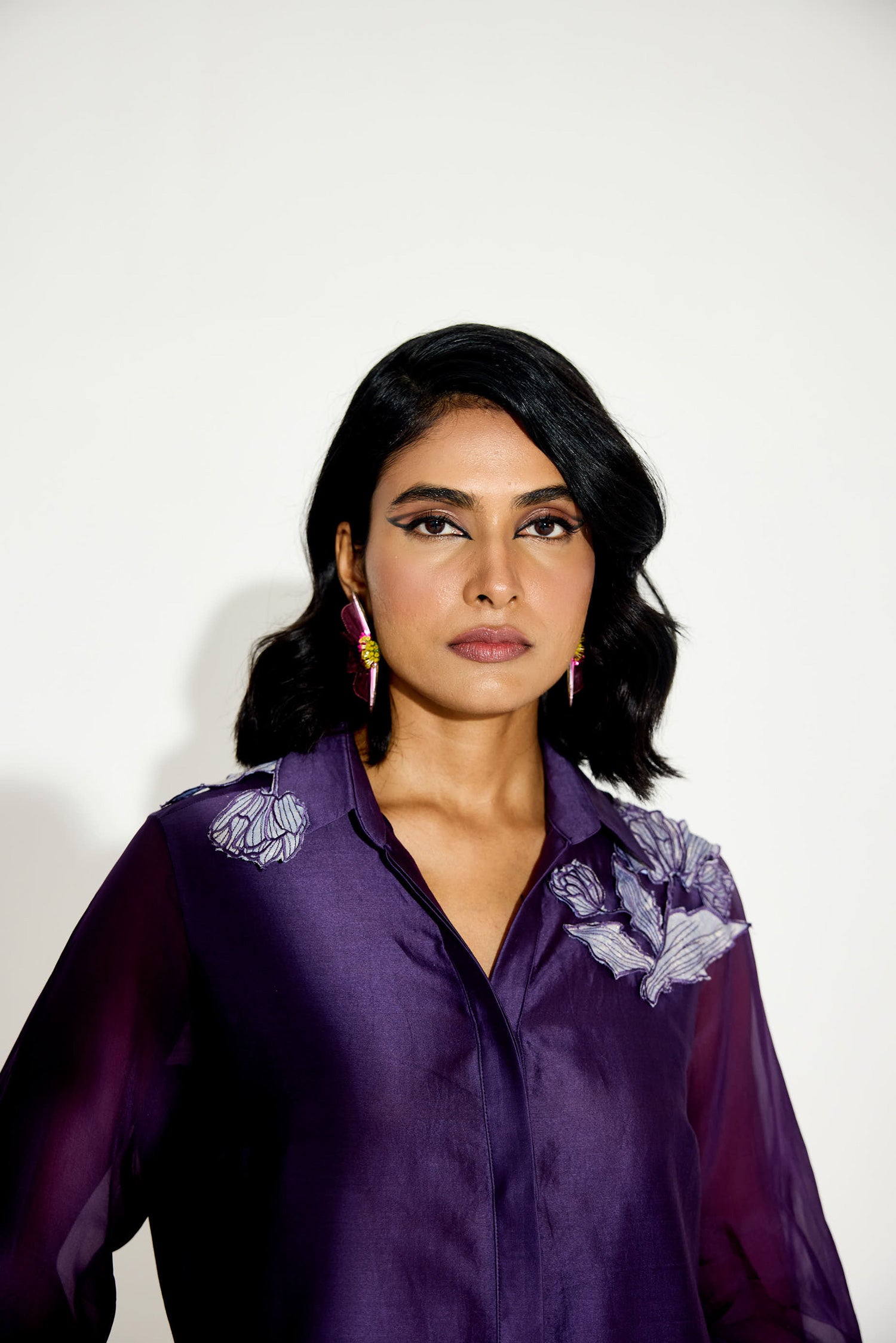 Tropical Rouge (Violet) 3D Metallic Co-ord