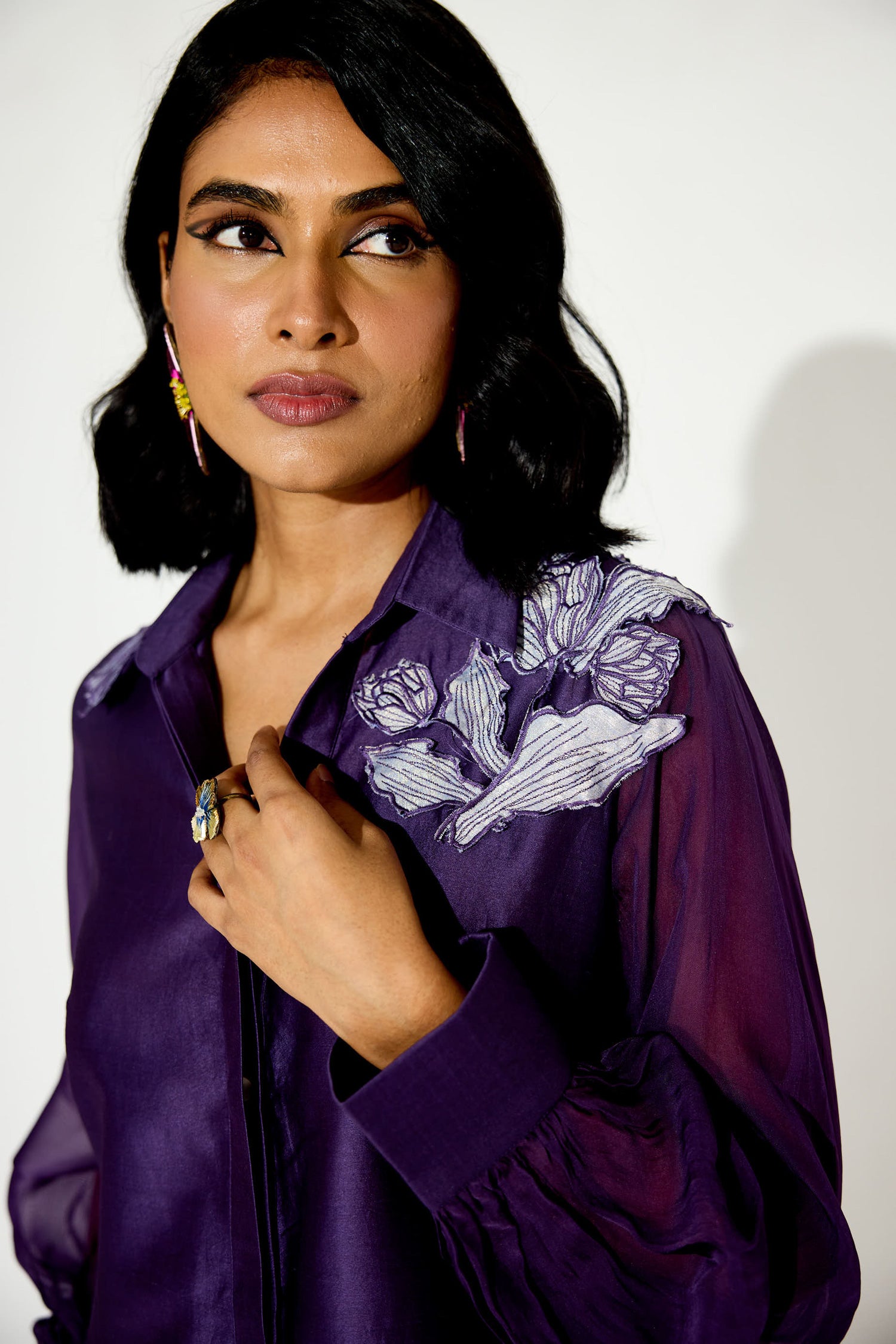 Tropical Rouge (Violet) 3D Metallic Co-ord