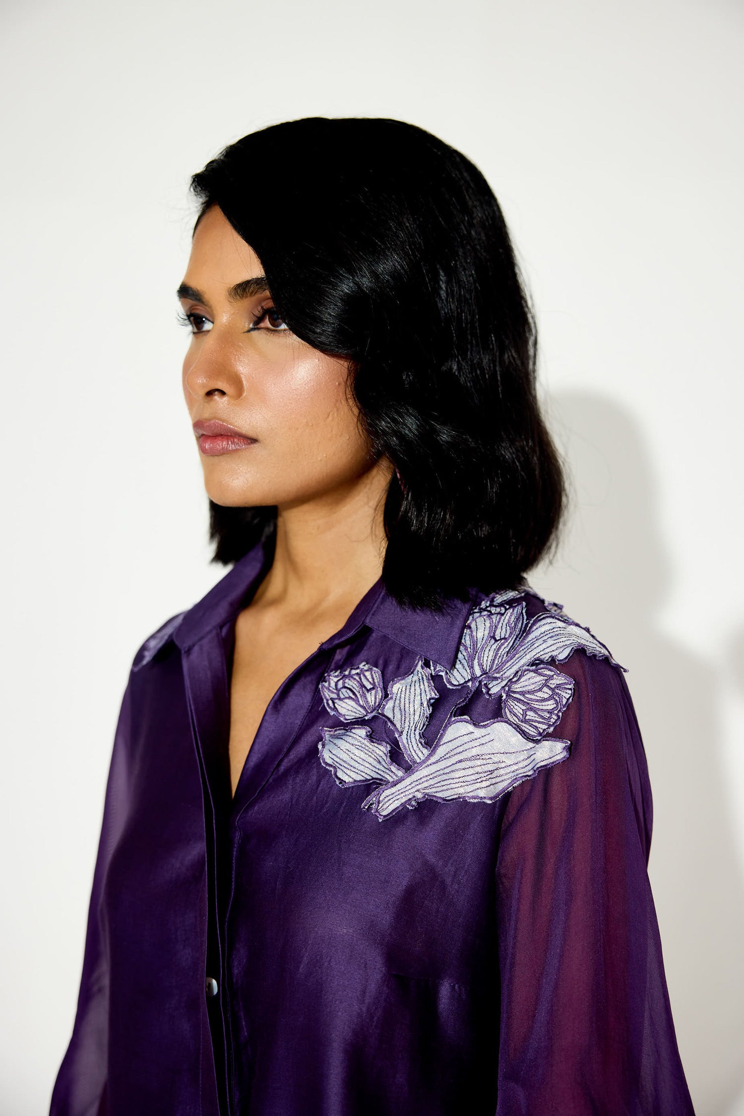 Tropical Rouge (Violet) 3D Metallic Co-ord